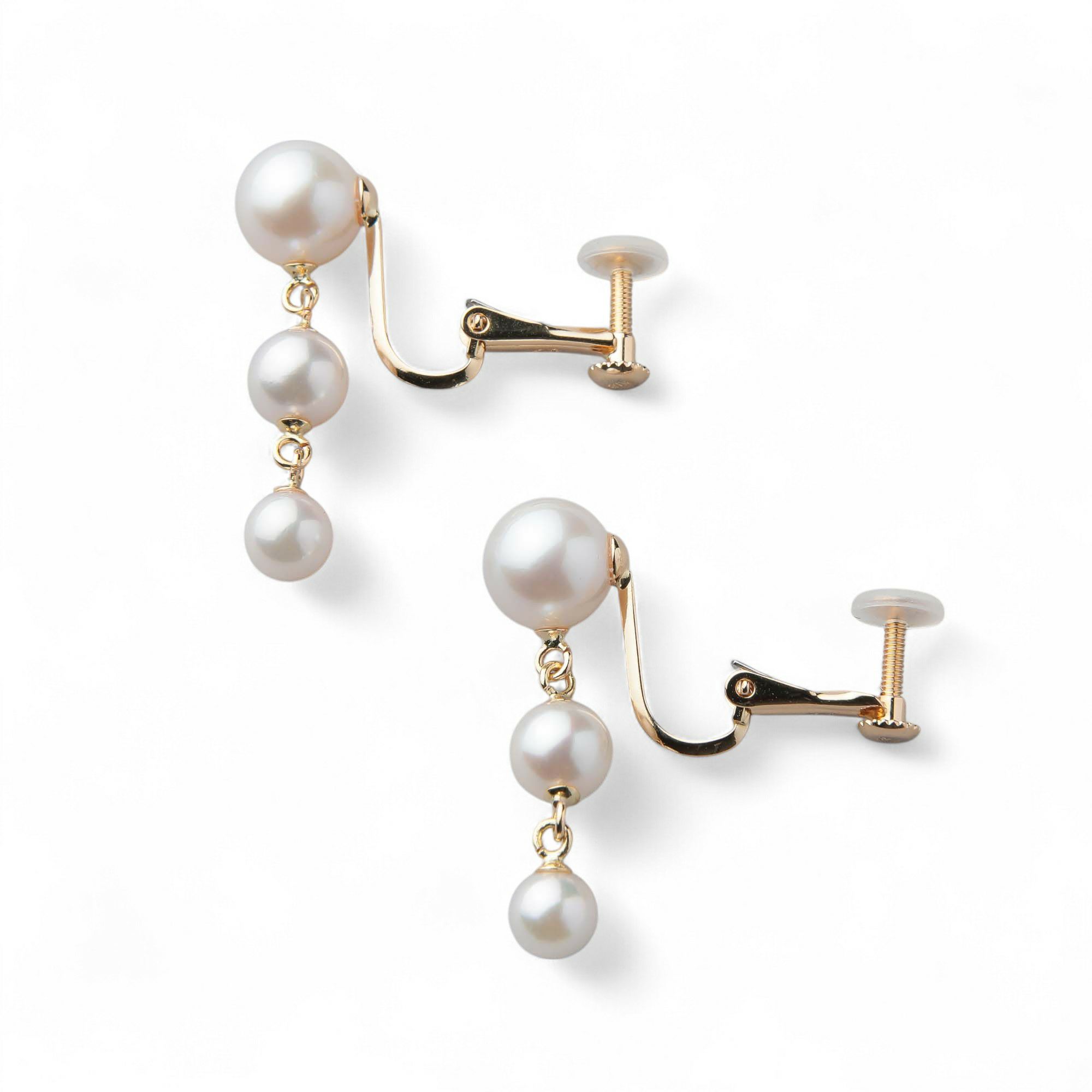 Carina あこや真珠 イヤリング　4.5-7.5mm K18YG/K14WG