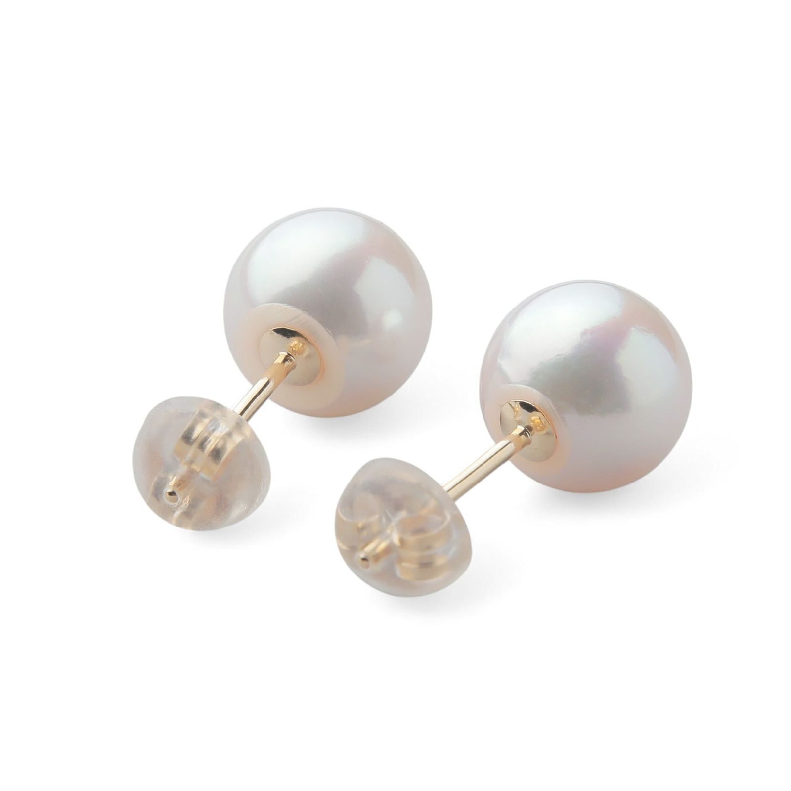 LUXE あこや真珠 ピアス8.5-9.0mm K18 フリンジチャーム付き