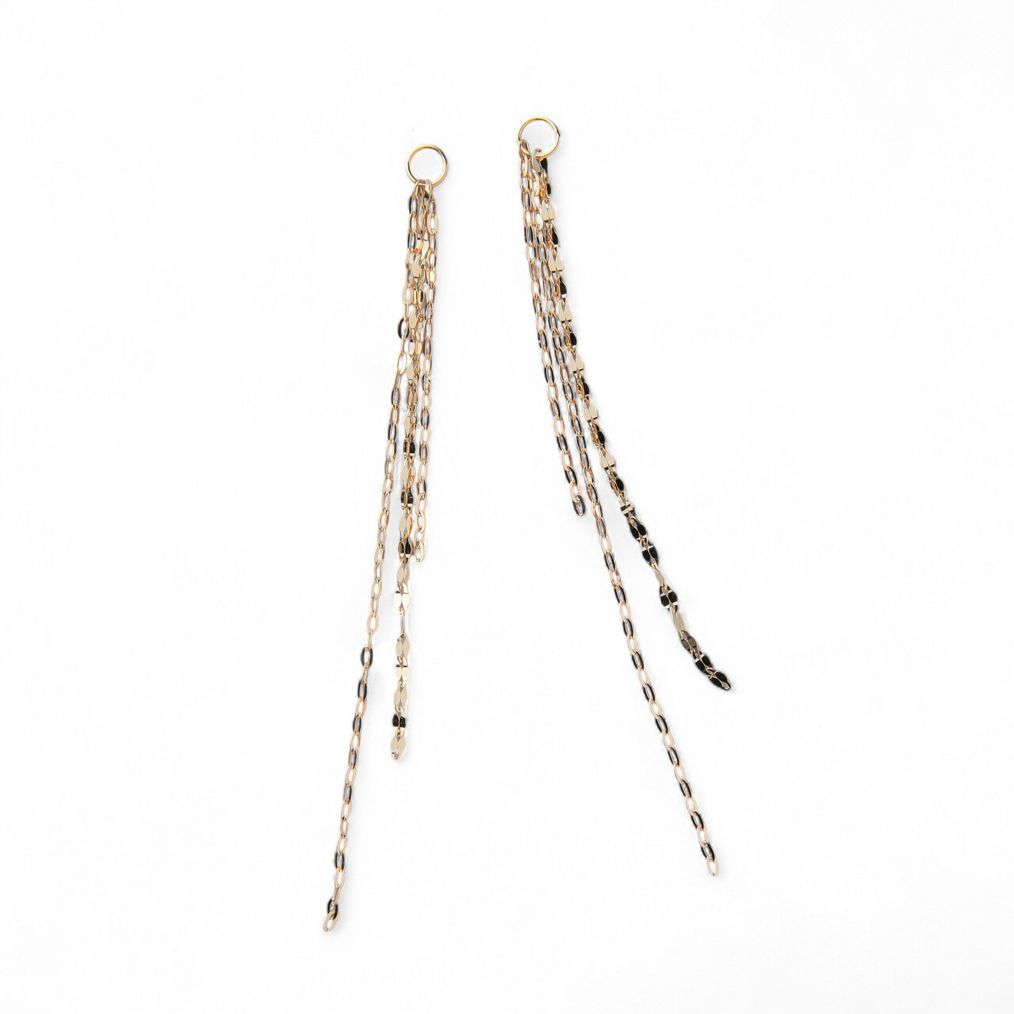 LUXE あこや真珠 ピアス8.5-9.0mm K18 フリンジチャーム付き