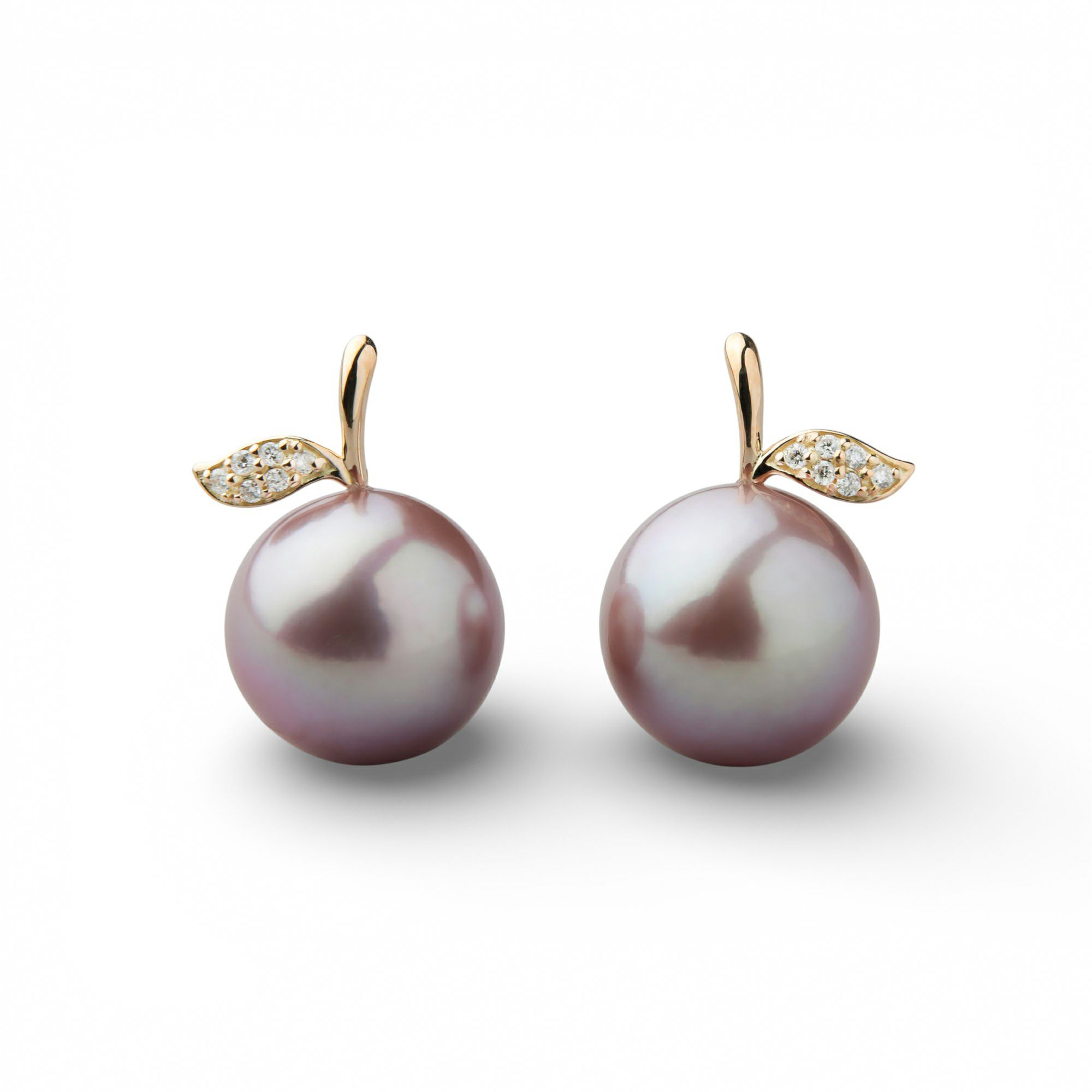 plumberry 淡水真珠 ピアス　11mmUP K18YG リンゴ