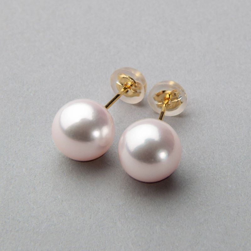 LUXE あこや真珠 ピアス8.5-9.0mm K18YG/PT900