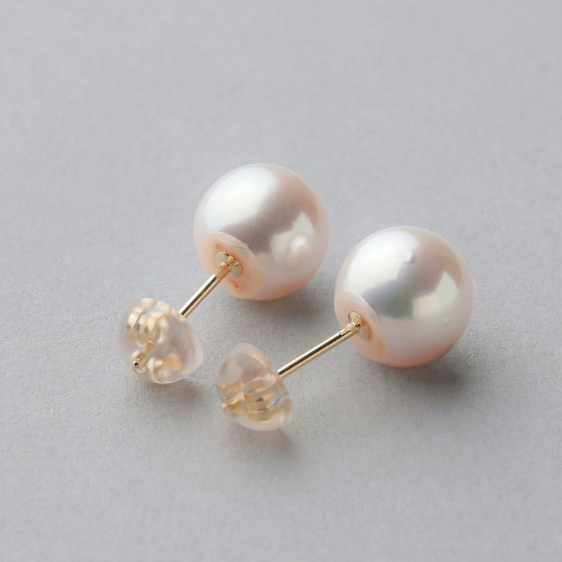 LUXE あこや真珠 ピアス8.5-9.0mm K18YG/PT900