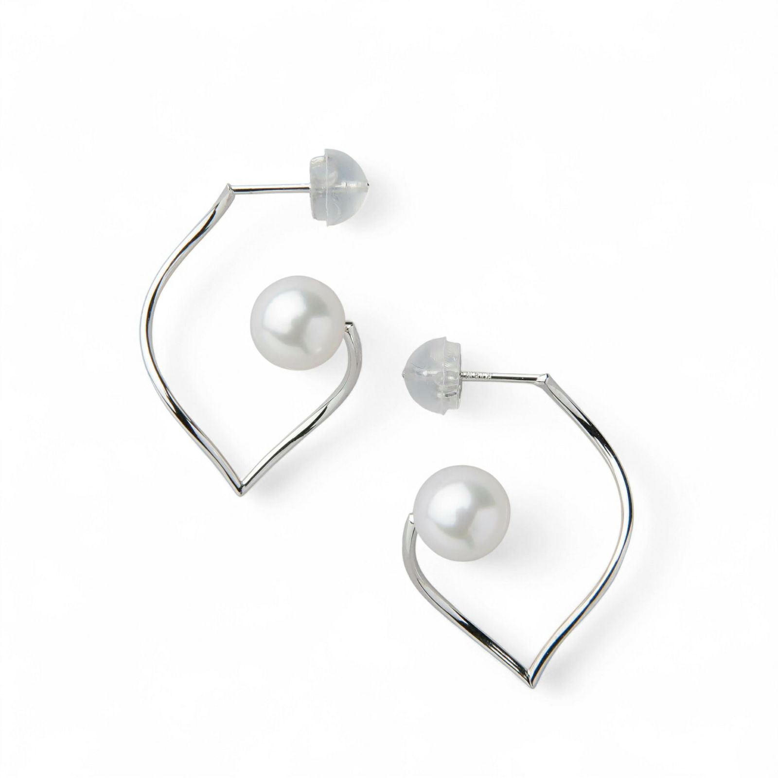  Foglia あこや真珠 ピアス6.0-6.5cm K18YG/K18WG