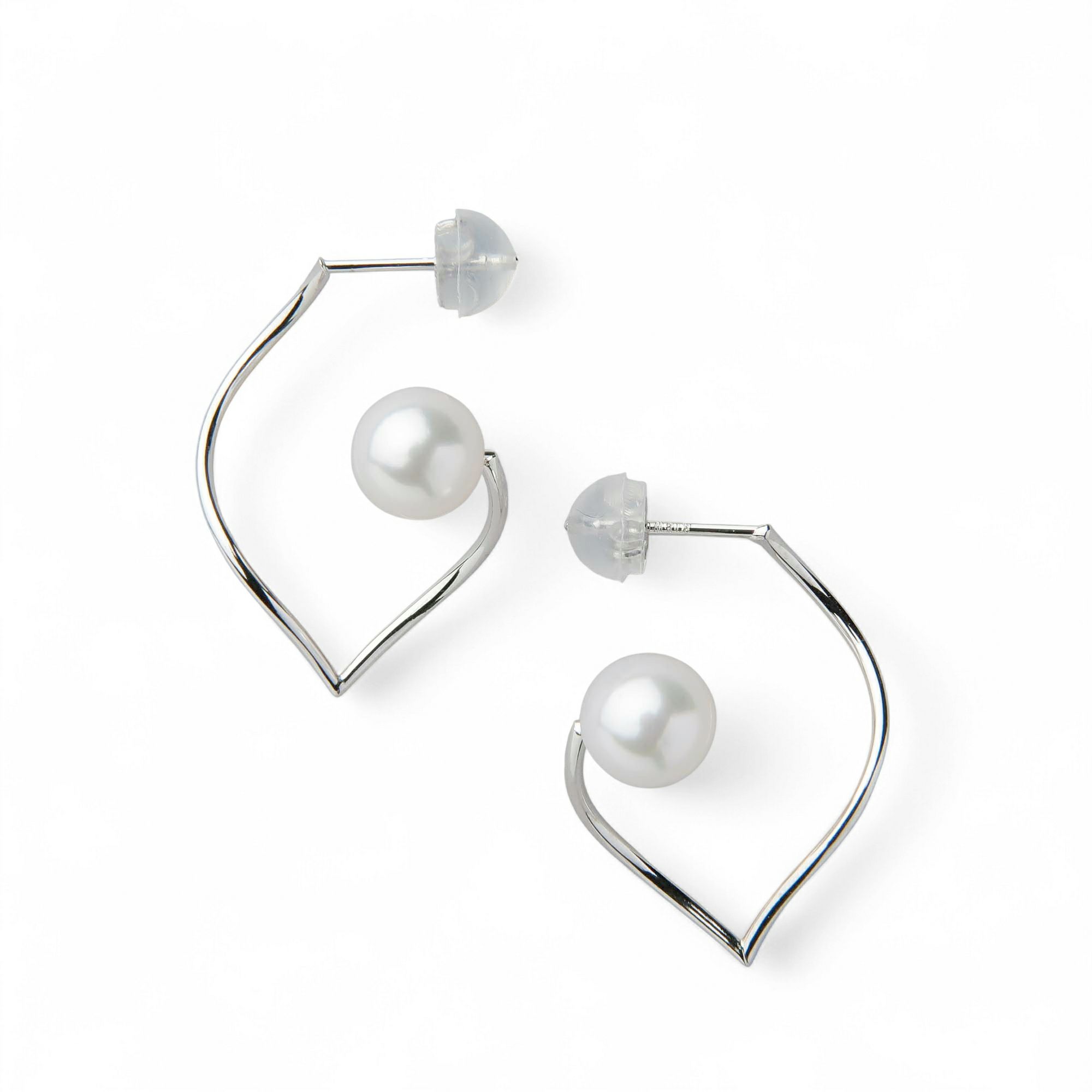  Foglia あこや真珠 ピアス6.0-6.5cm K18YG/K18WG