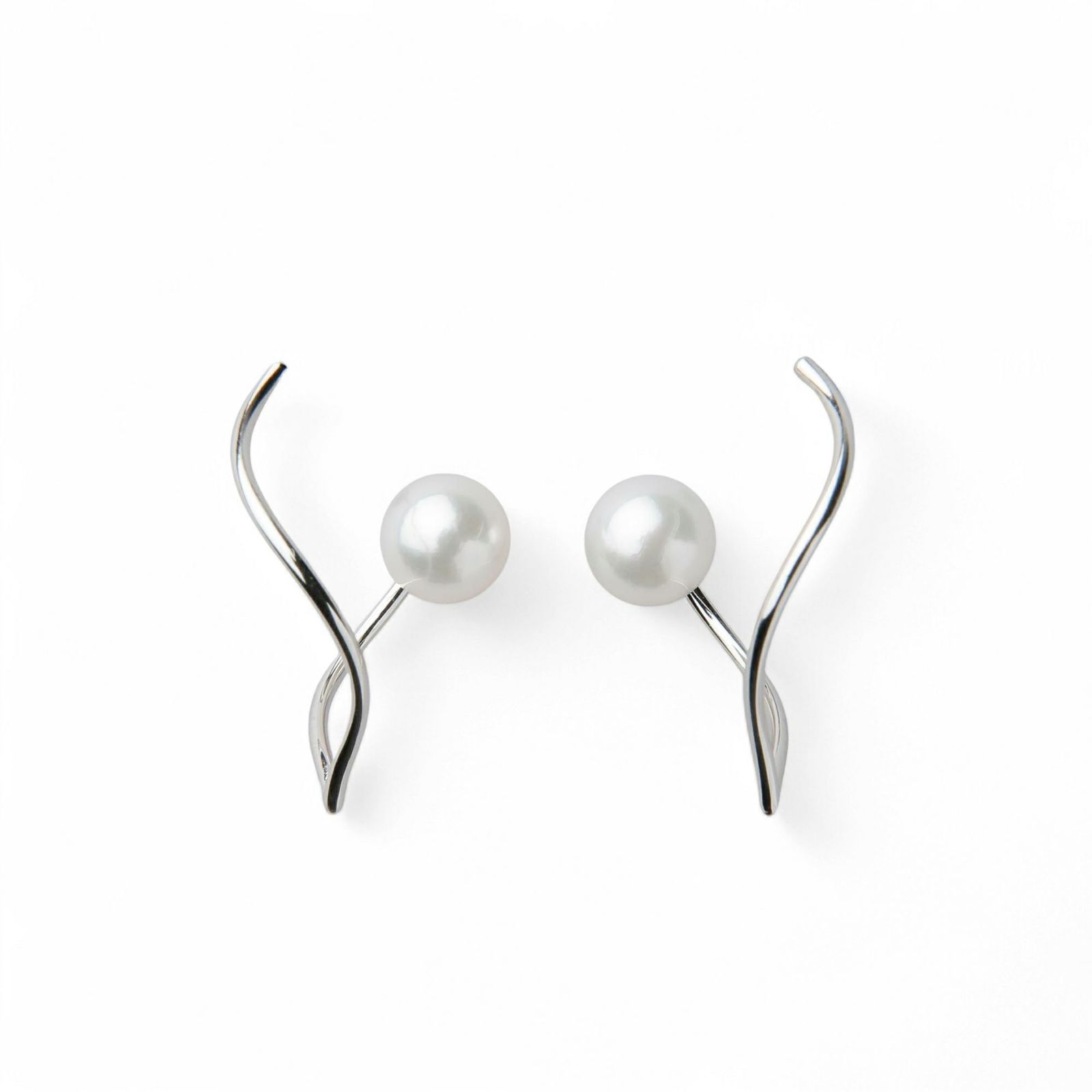  Foglia あこや真珠 ピアス6.0-6.5cm K18YG/K18WG