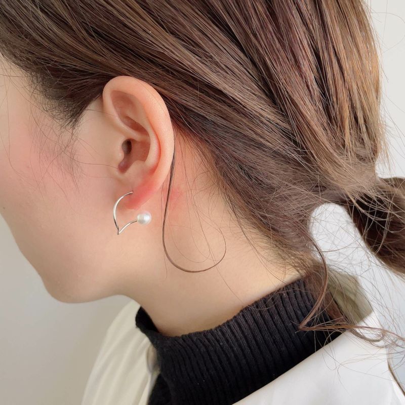 Foglia あこや真珠 ピアス6.0-6.5cm K18YG/K18WG | あこや真珠ピアス