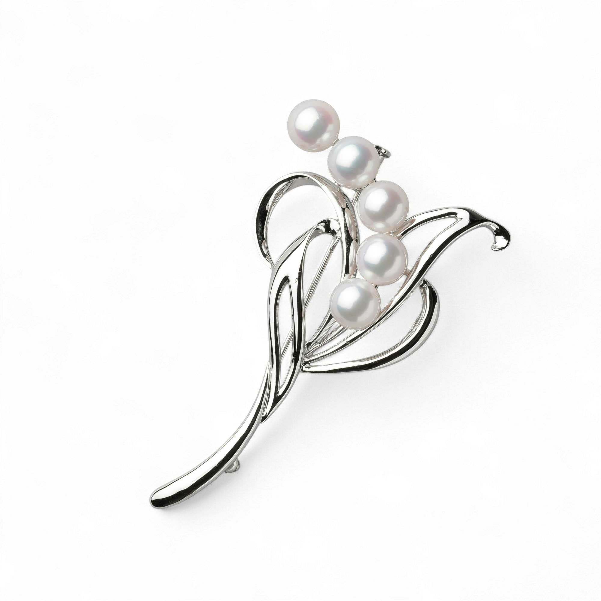 あこや真珠 ブローチ スズラン