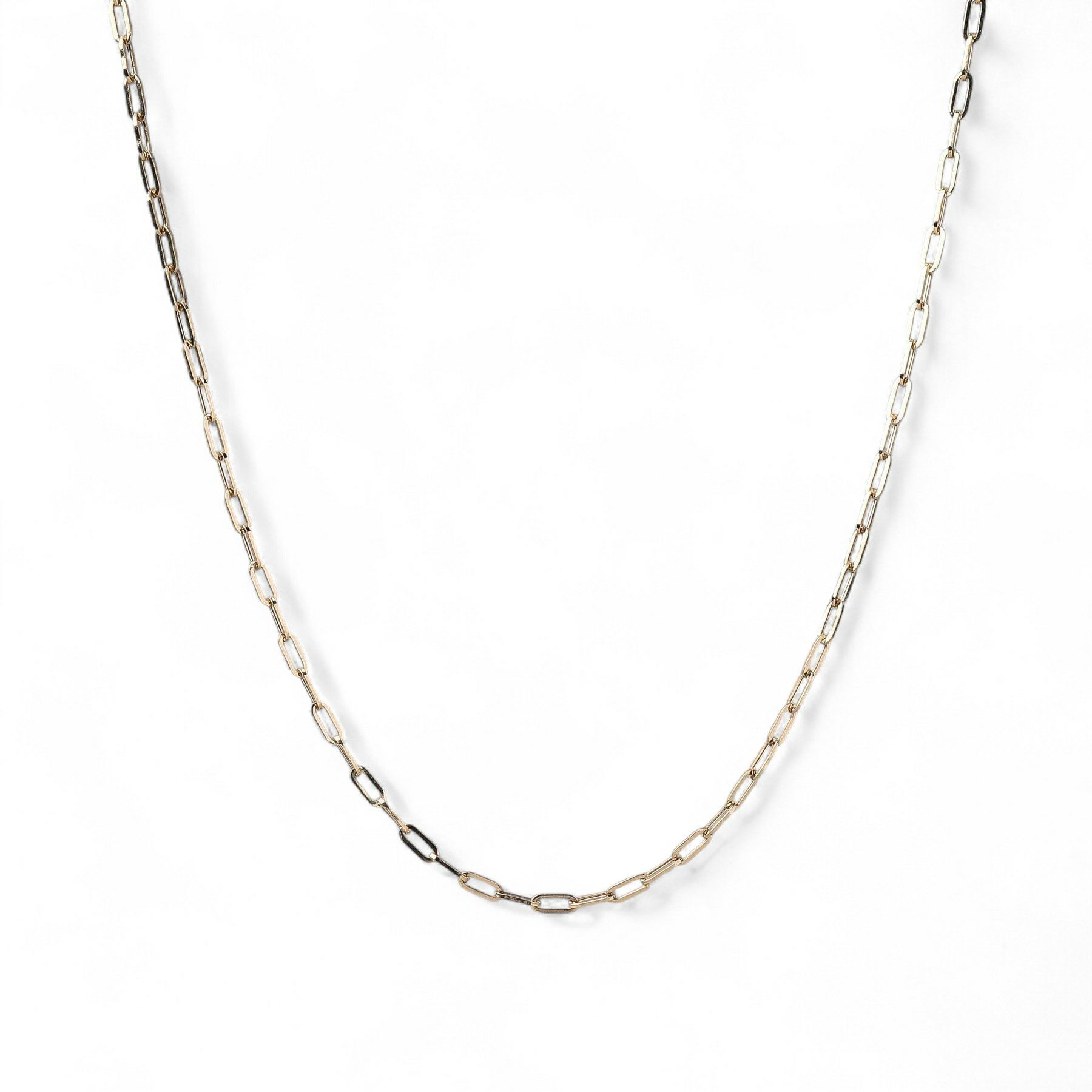  lien ペーパークリップチェーン　40cm/2.7mm K18YG 中空