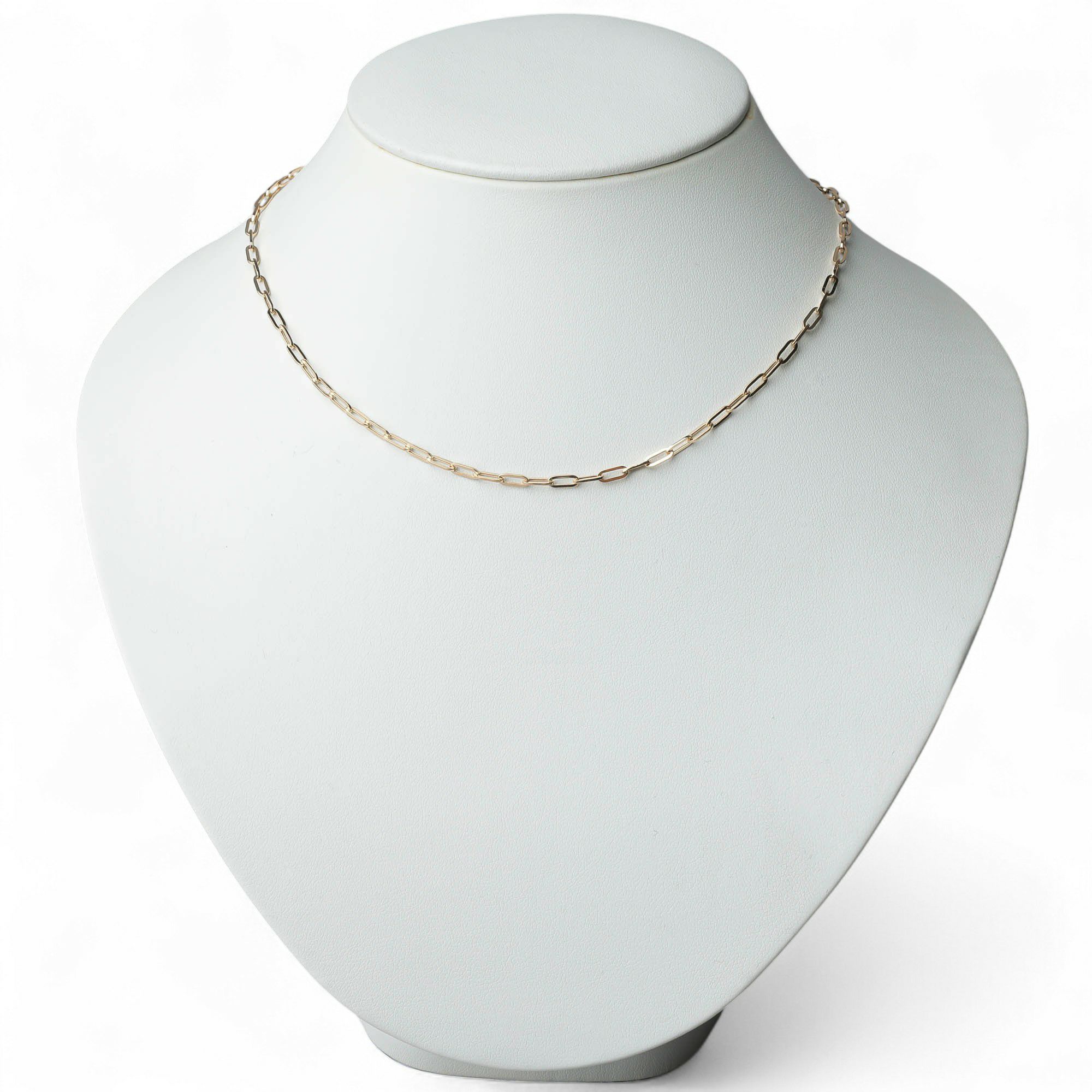  lien ペーパークリップチェーン　40cm/2.7mm K18YG 中空