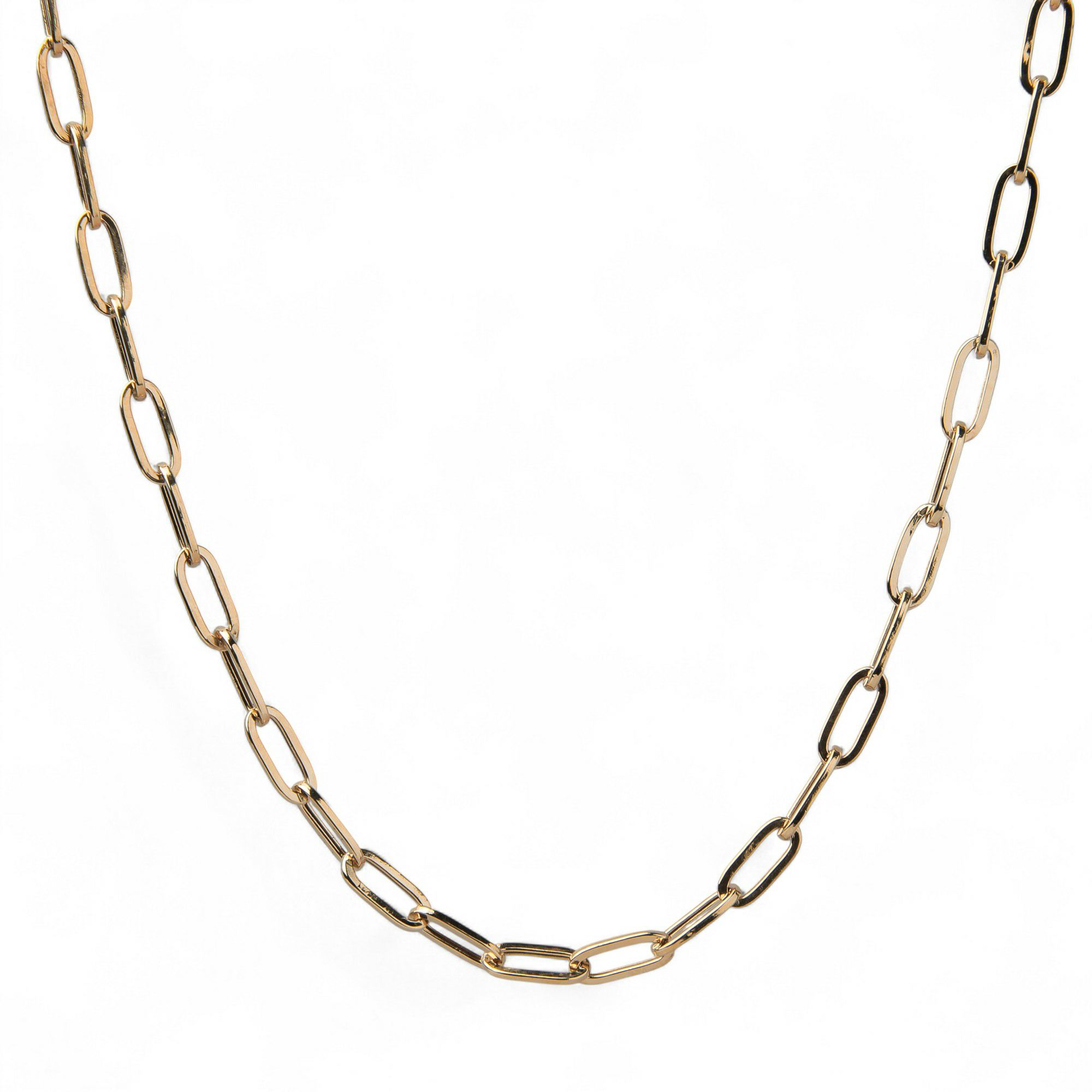 lien ペーパークリップチェーン　40cm/4.5mm K18YG 中空