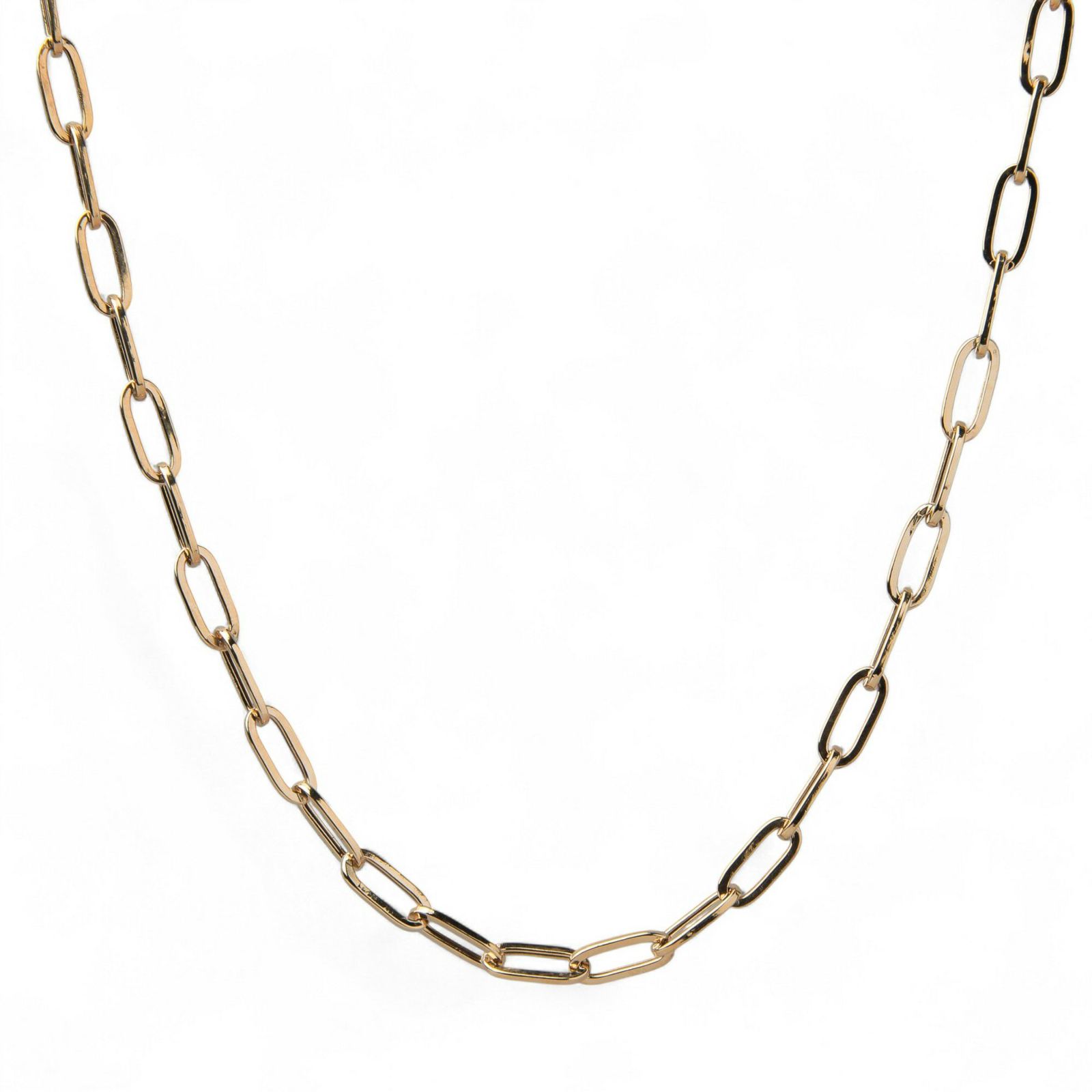 lien ペーパークリップチェーン　40cm/4.5mm K18YG 中空