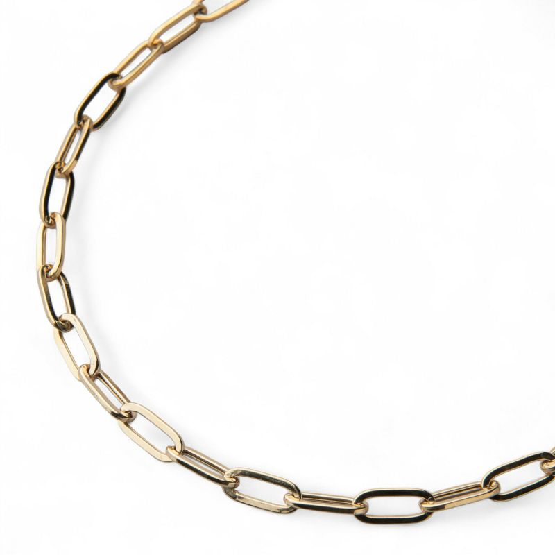 lien ペーパークリップチェーン　40cm/4.5mm K18YG 中空