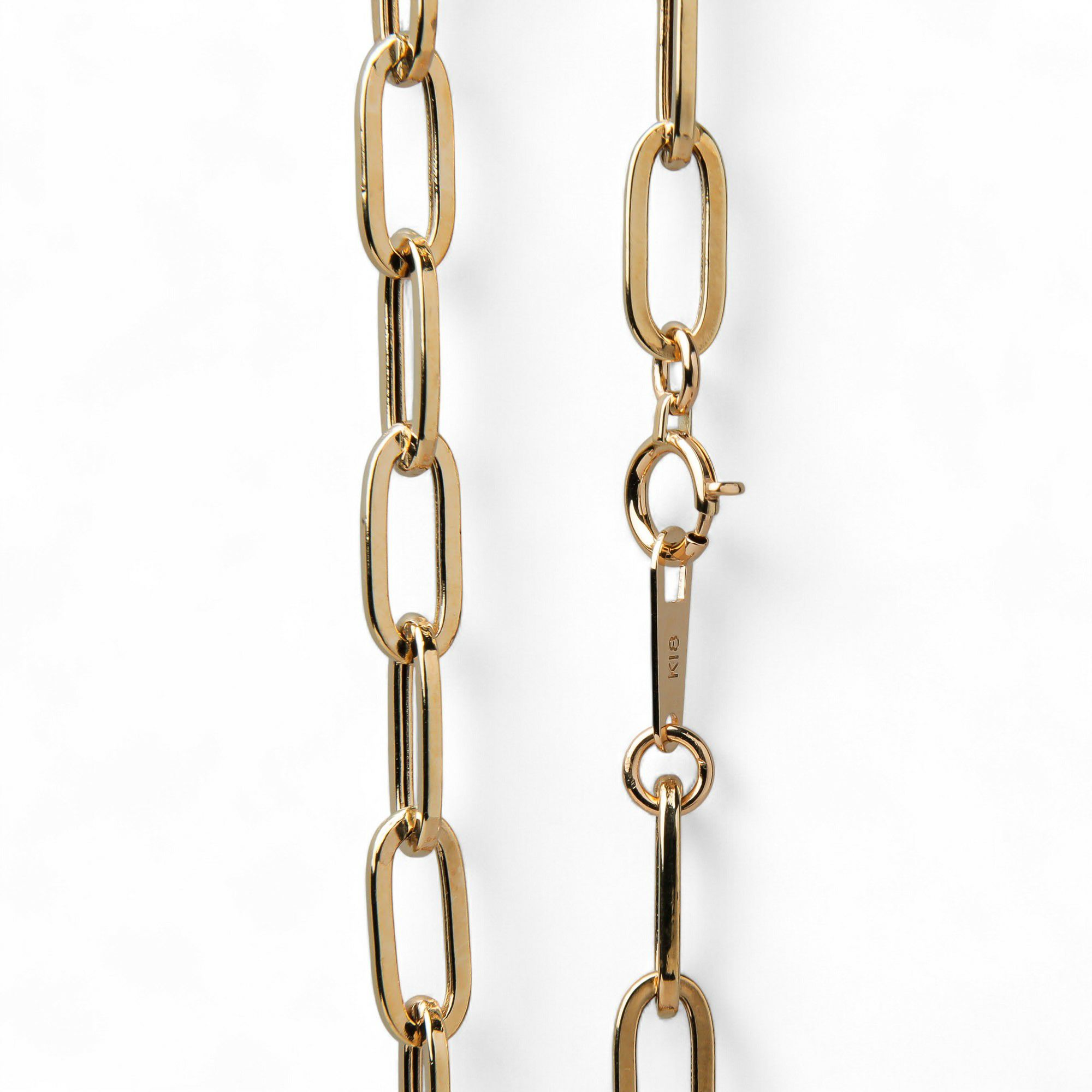 lien ペーパークリップチェーン　40cm/4.5mm K18YG 中空