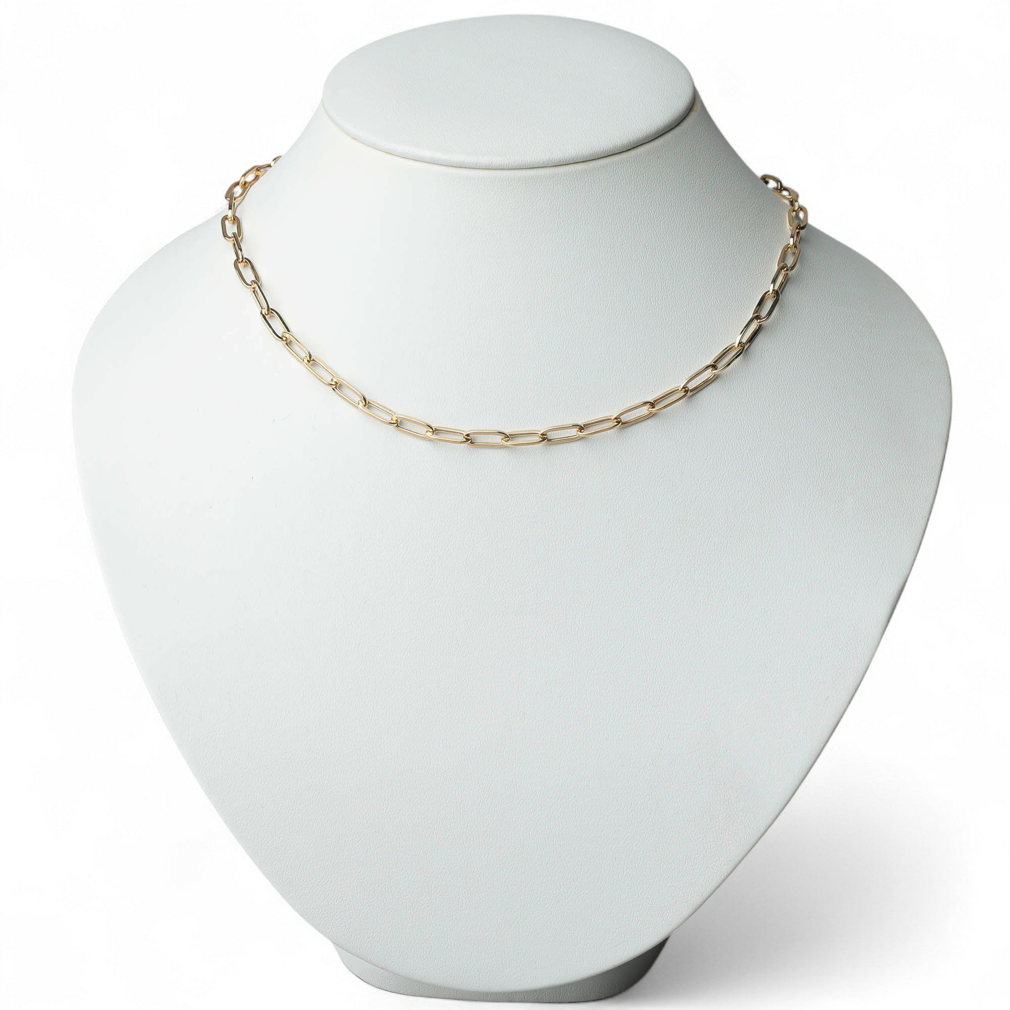 lien ペーパークリップチェーン　40cm/4.5mm K18YG 中空