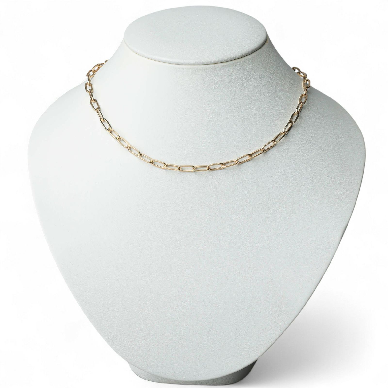 lien ペーパークリップチェーン　40cm/4.5mm K18YG 中空