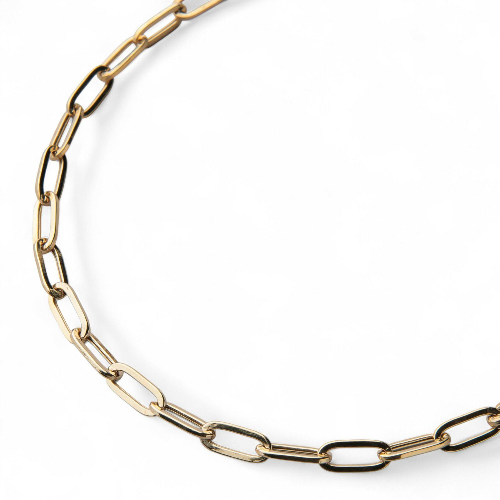  lien ペーパークリップチェーン　50cm/4.5mm K18YG 中空