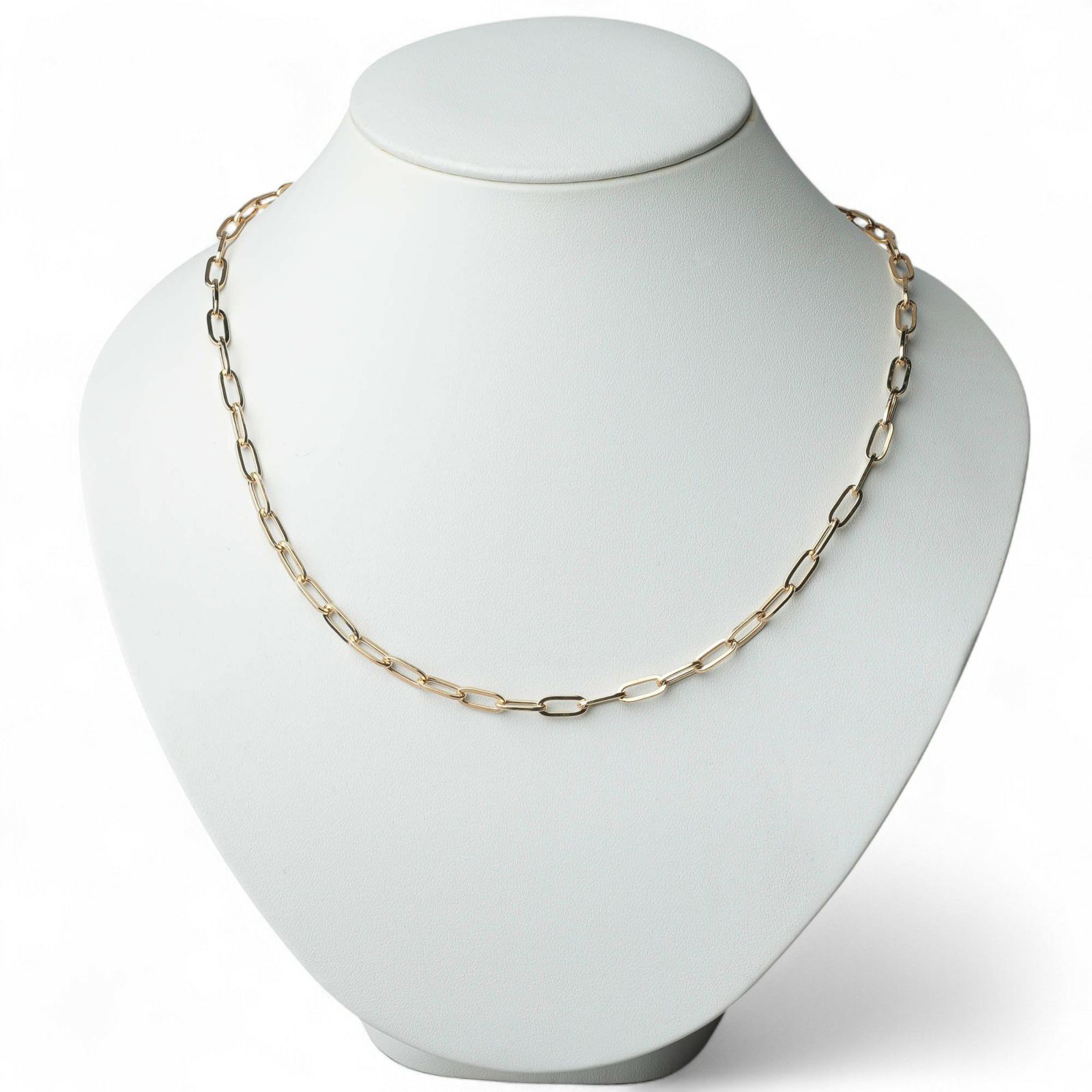  lien ペーパークリップチェーン　50cm/4.5mm K18YG 中空