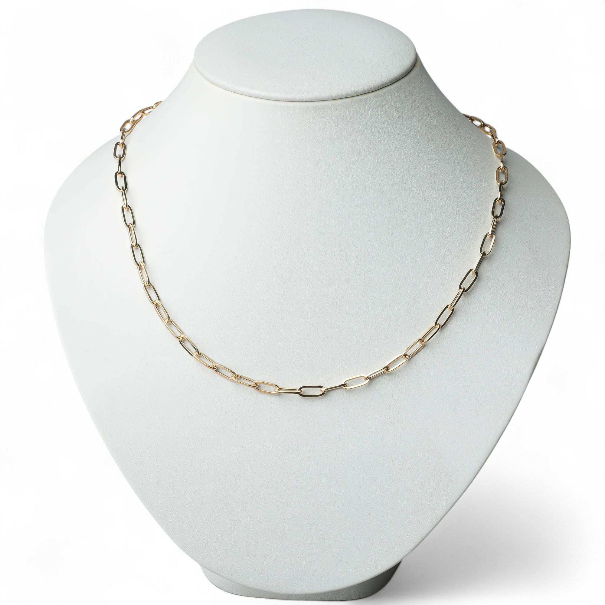  lien ペーパークリップチェーン　50cm/4.5mm K18YG 中空