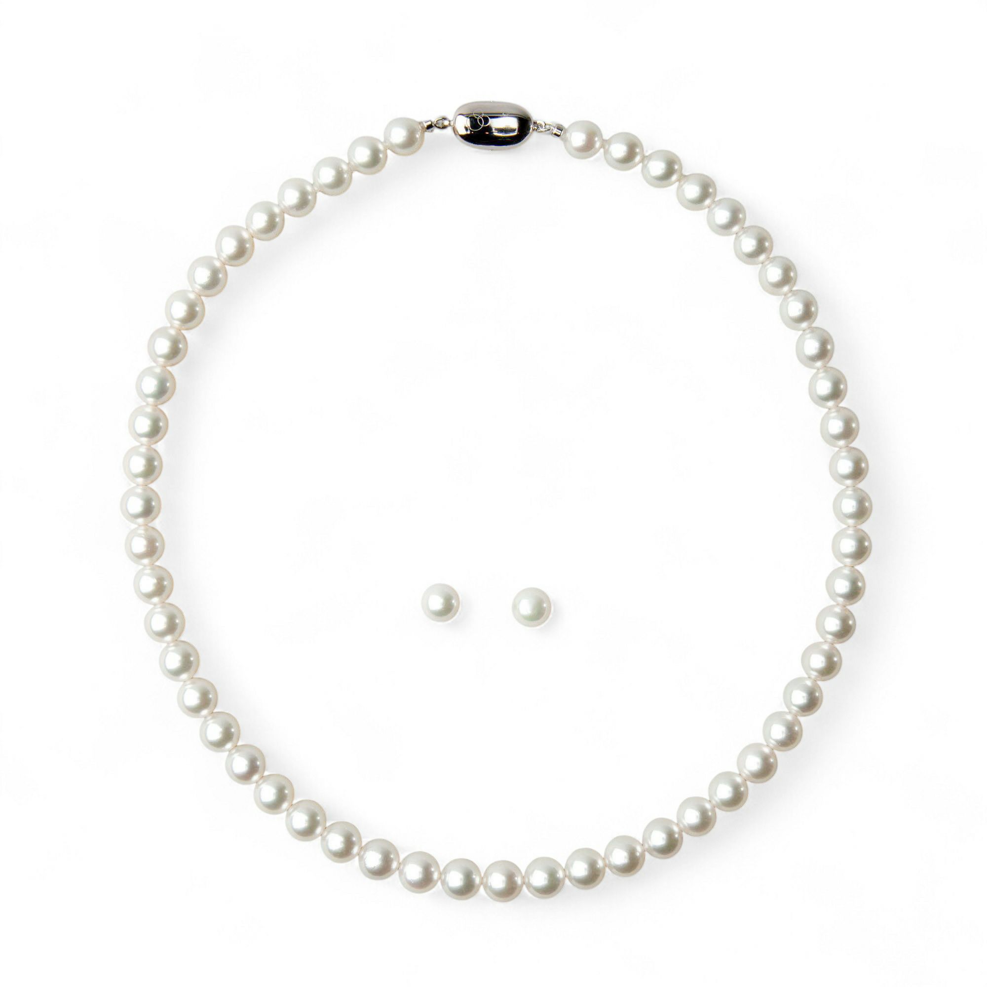 無調色 あこや真珠 ネックレスセット　7.5-8.0mm -準花珠-