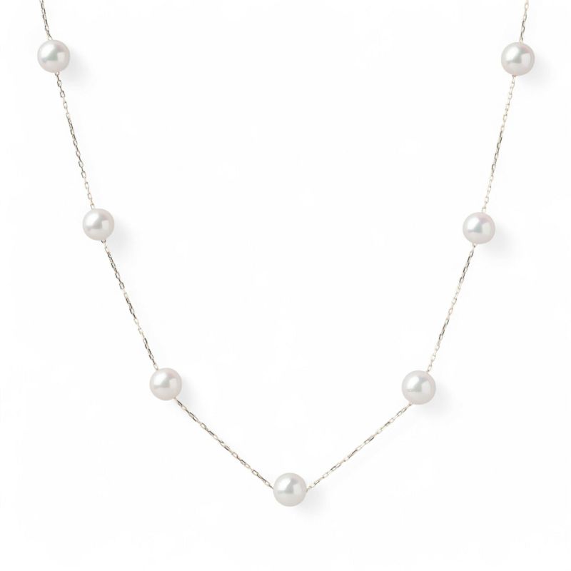 あこや真珠 ステーションペンダント　6.5-7.0mm K18YG