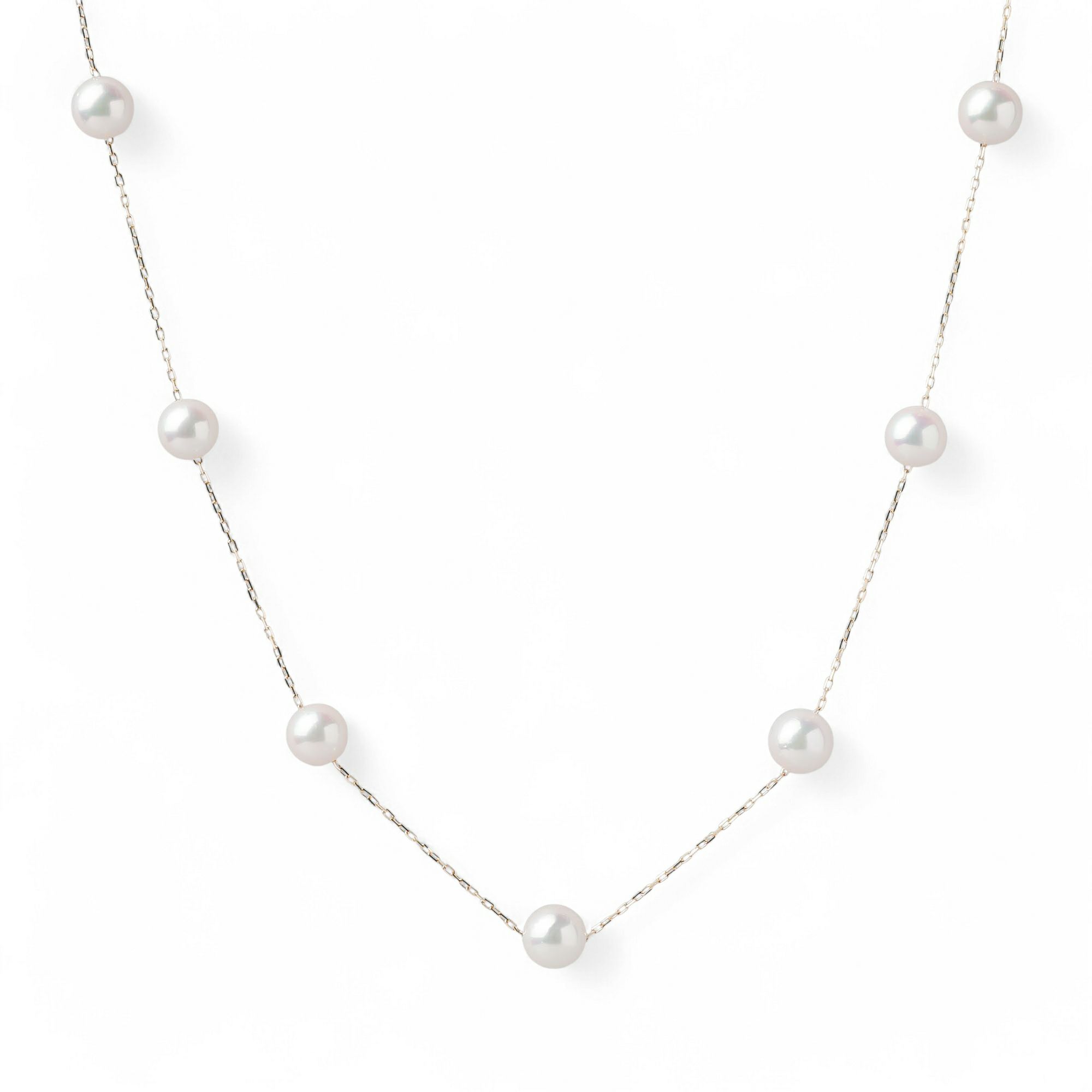 あこや真珠 ステーションペンダント　6.5-7.0mm K18YG