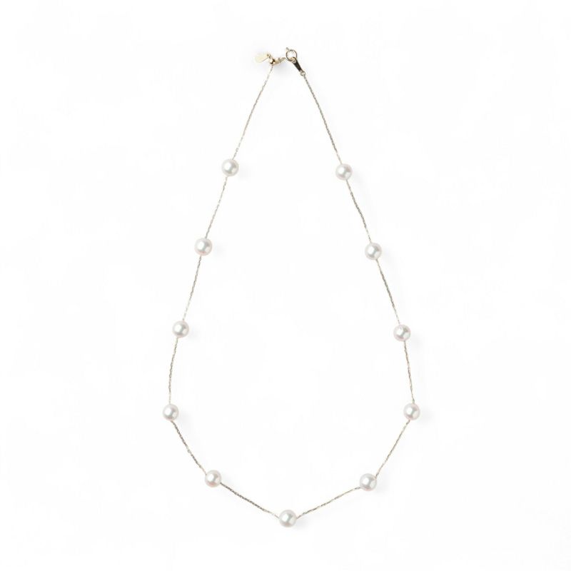 あこや真珠 ステーションペンダント　6.5-7.0mm K18YG