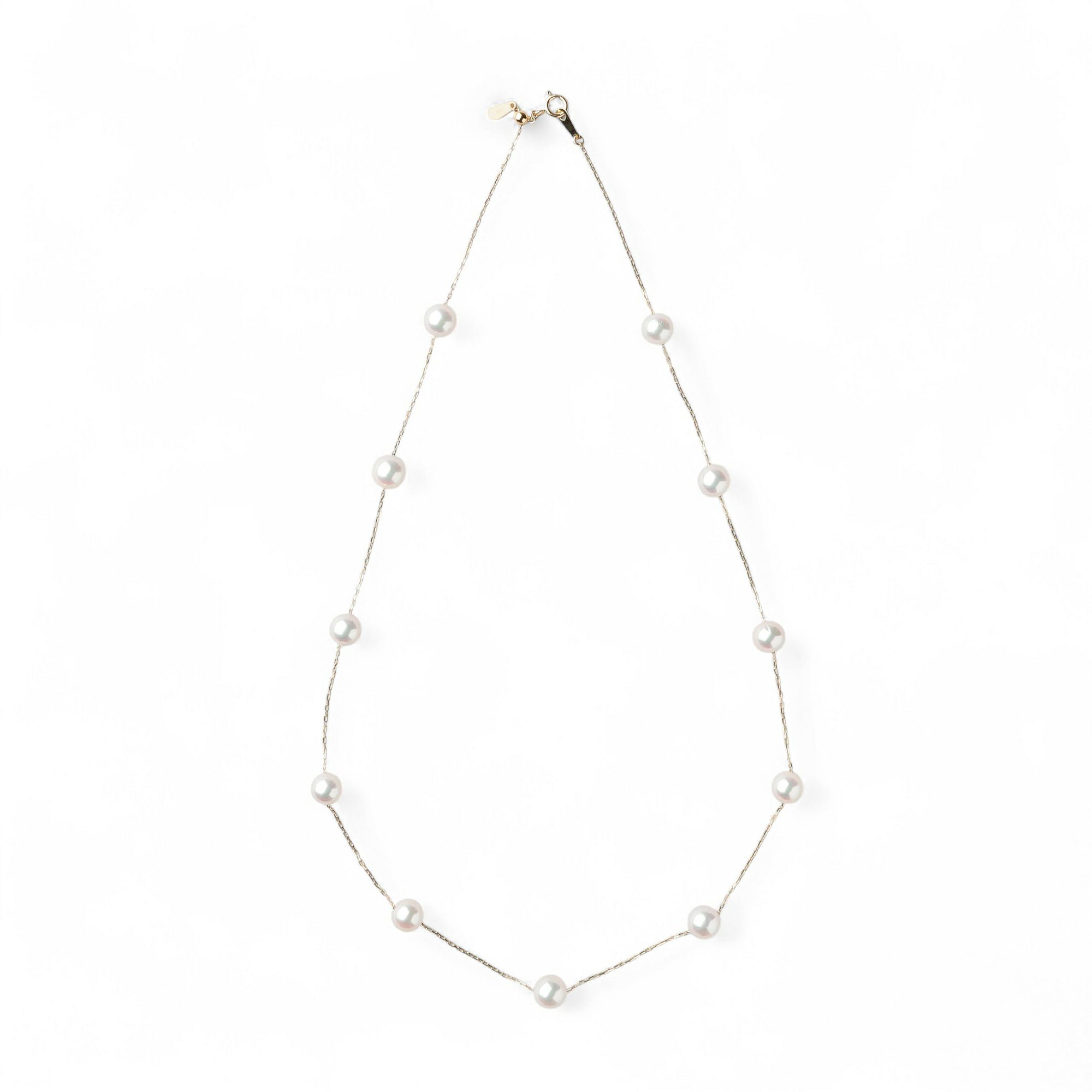 あこや真珠 ステーションペンダント　6.5-7.0mm K18YG