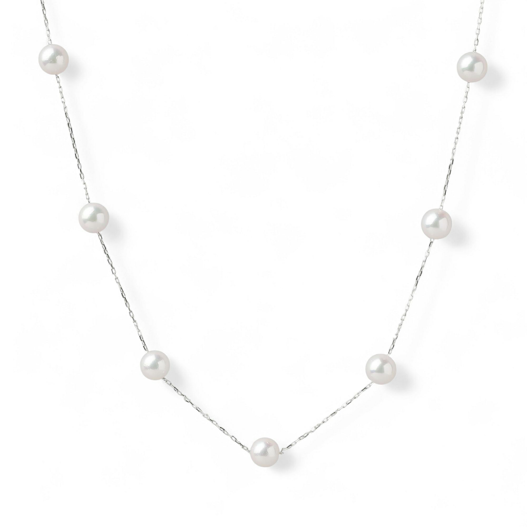 あこや真珠 ステーションペンダント　6.5-7.0mm K18WG