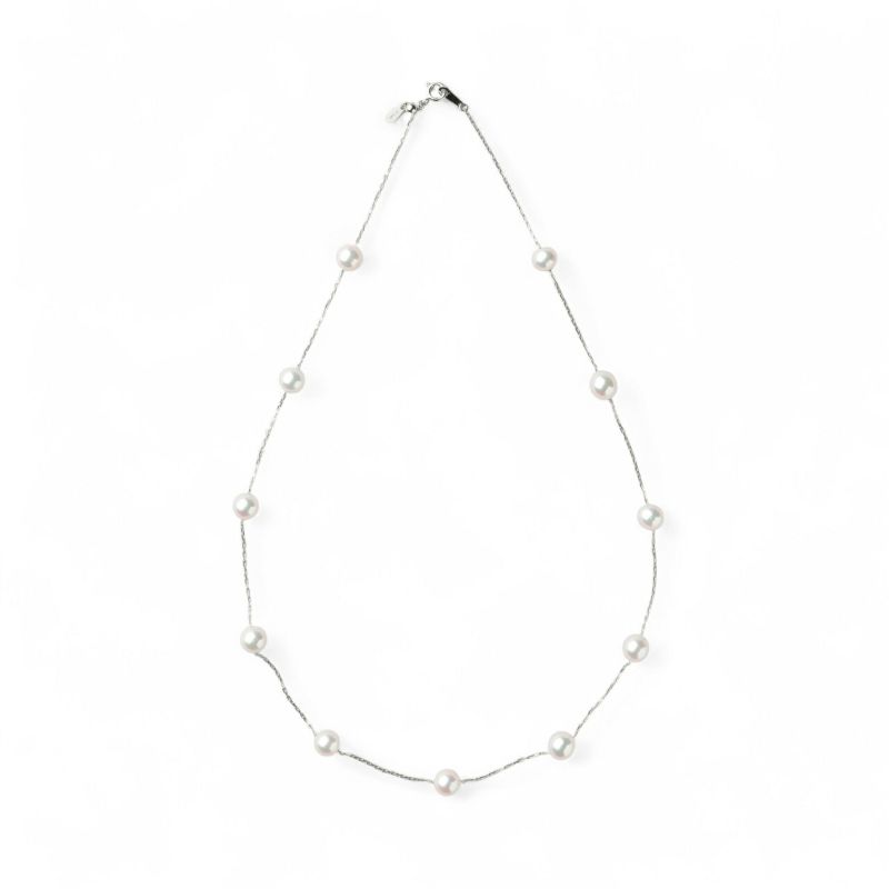 あこや真珠 ステーションペンダント　6.5-7.0mm K18WG