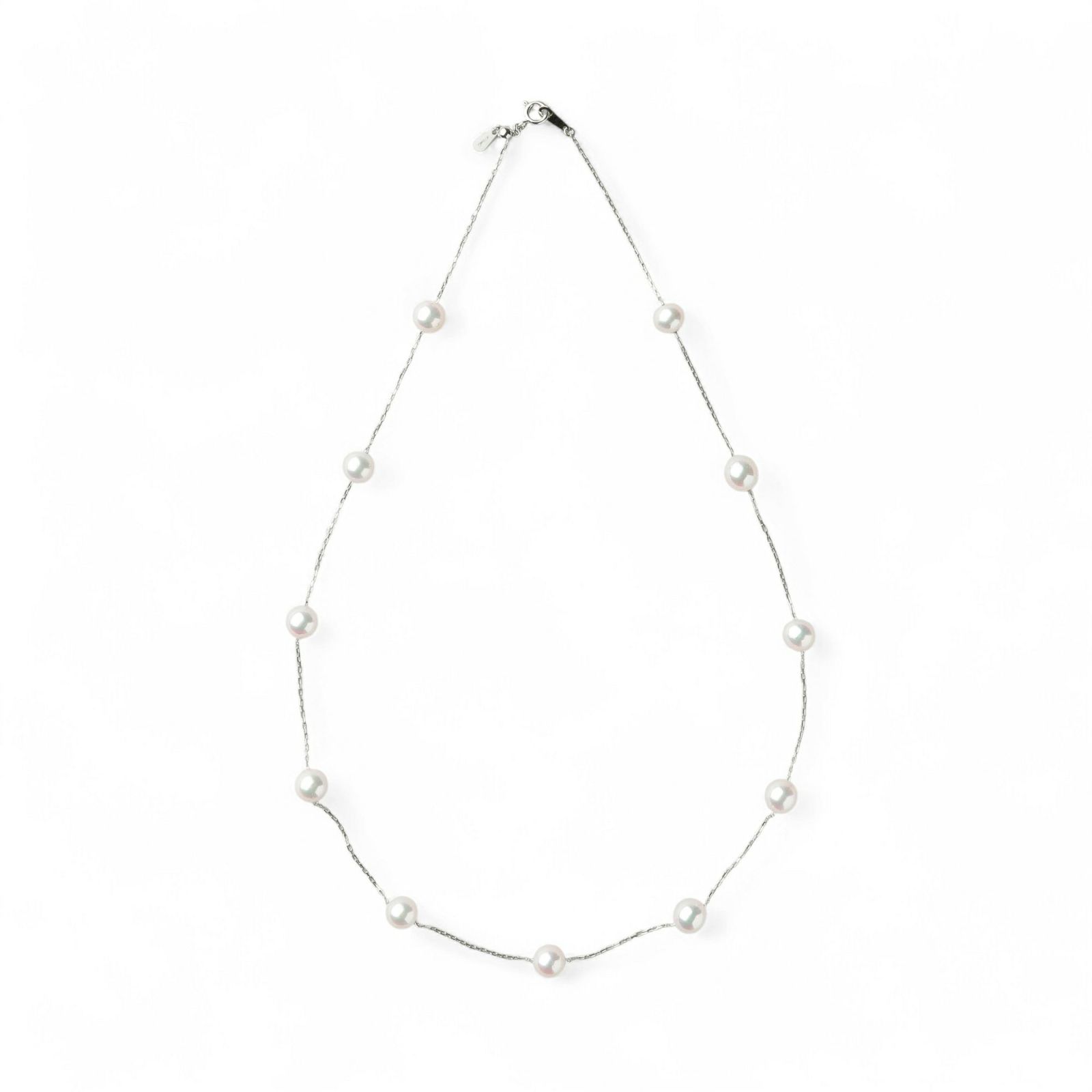 あこや真珠 ステーションペンダント　6.5-7.0mm K18WG