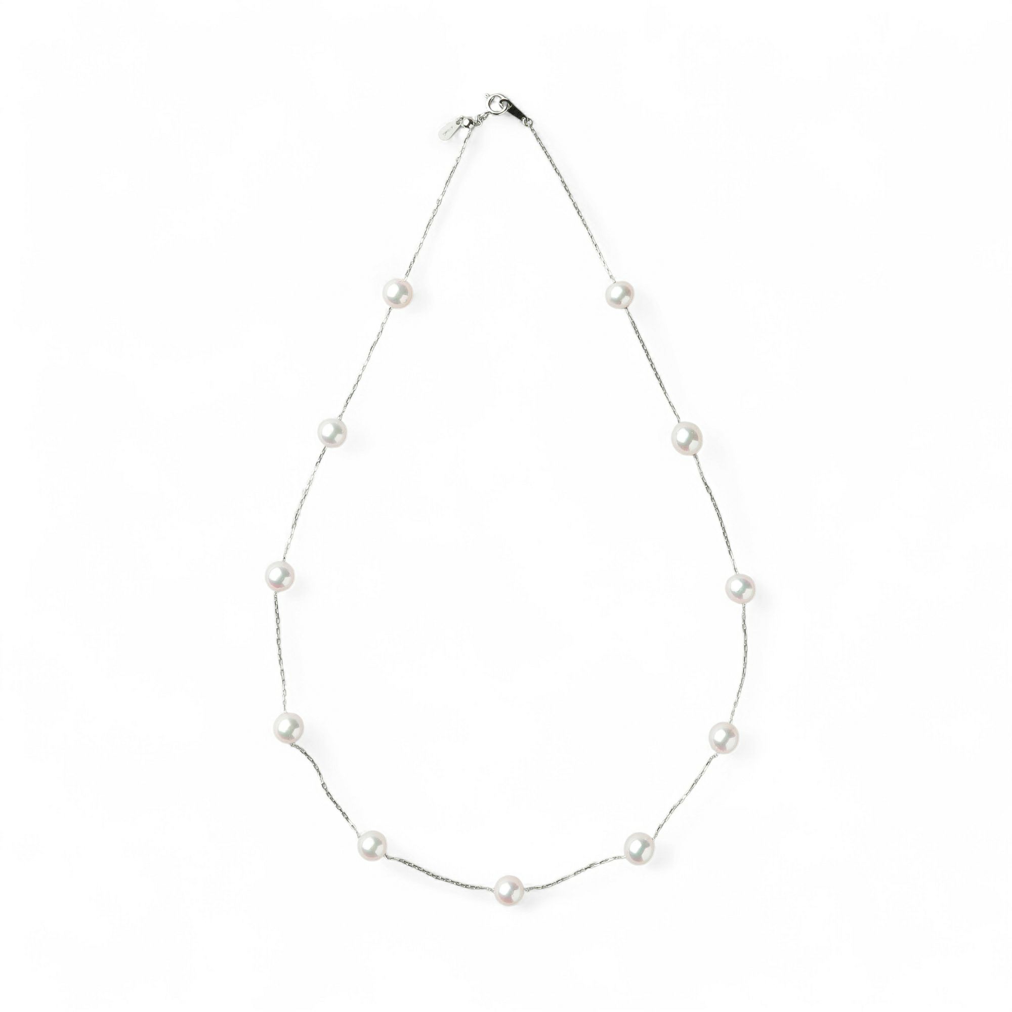 あこや真珠 ステーションペンダント　6.5-7.0mm K18WG