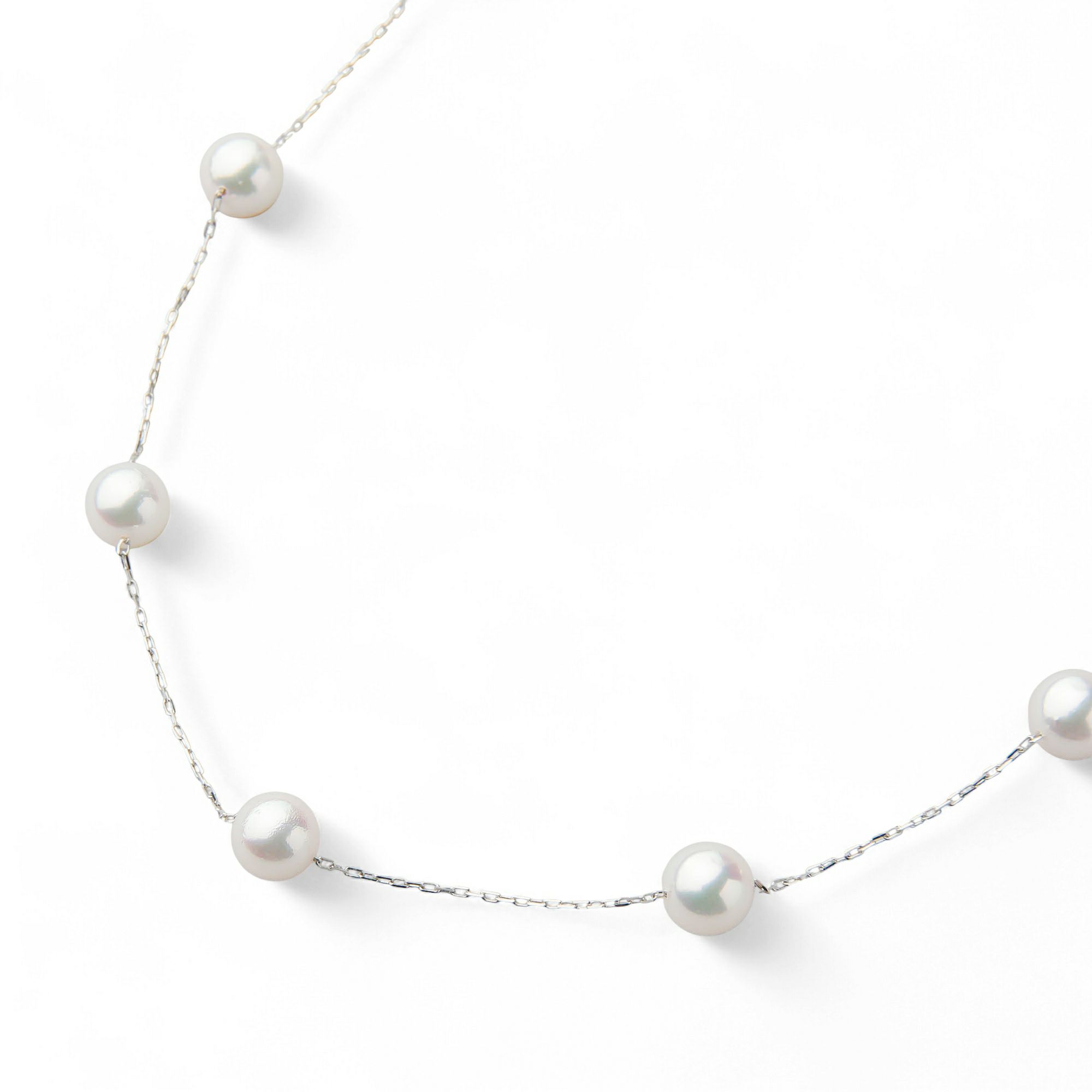 あこや真珠 ステーションペンダント　6.5-7.0mm K18WG