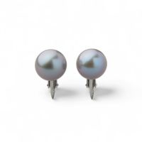 Bubble 淡水真珠 イヤリング9mmUP SV925 グレー