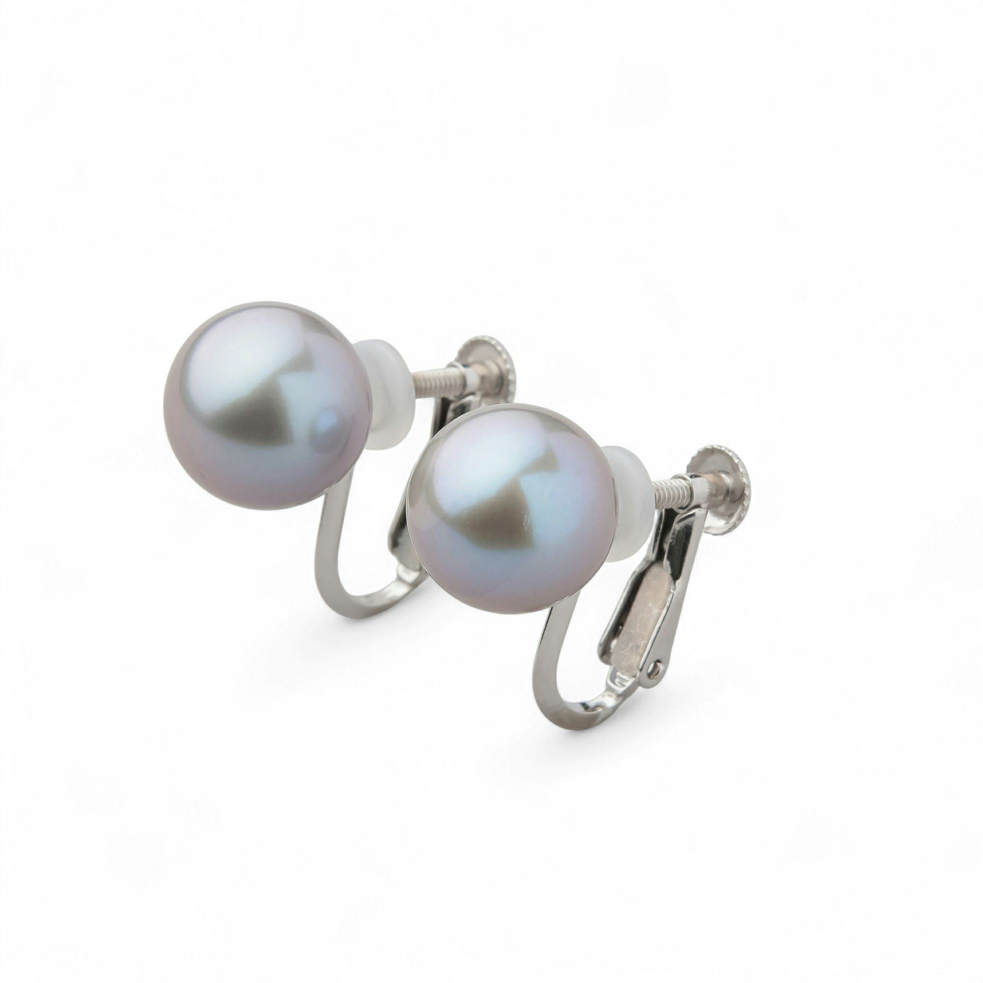 Bubble 淡水真珠 イヤリング9mmUP SV925 グレー