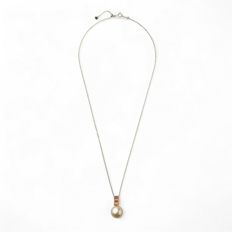 南洋白蝶真珠 サファイア ペンダント　12mm K18YG ゴールド