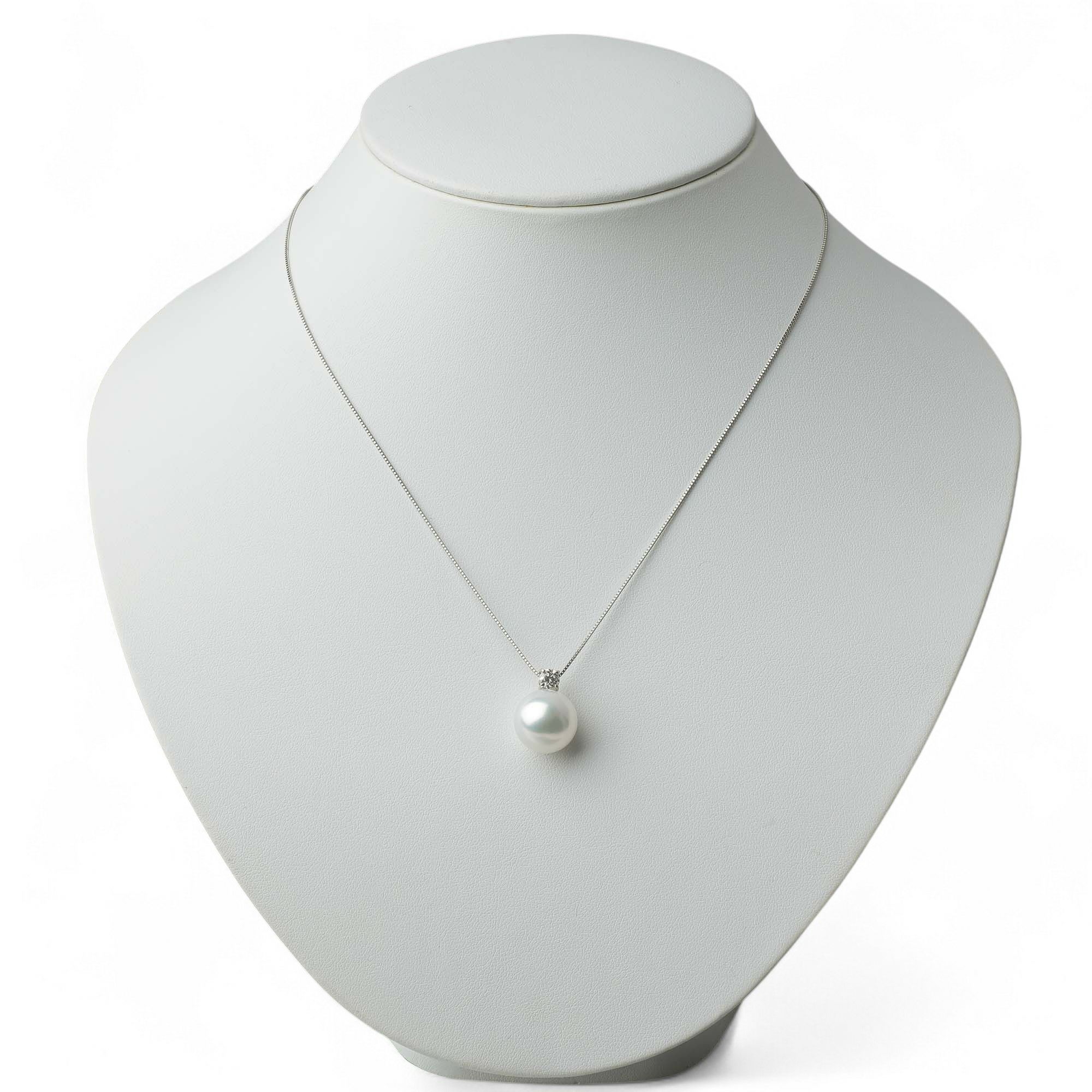 南洋白蝶真珠 ダイヤモンド ペンダント13.2mm PT900/850 -Aurora Venus