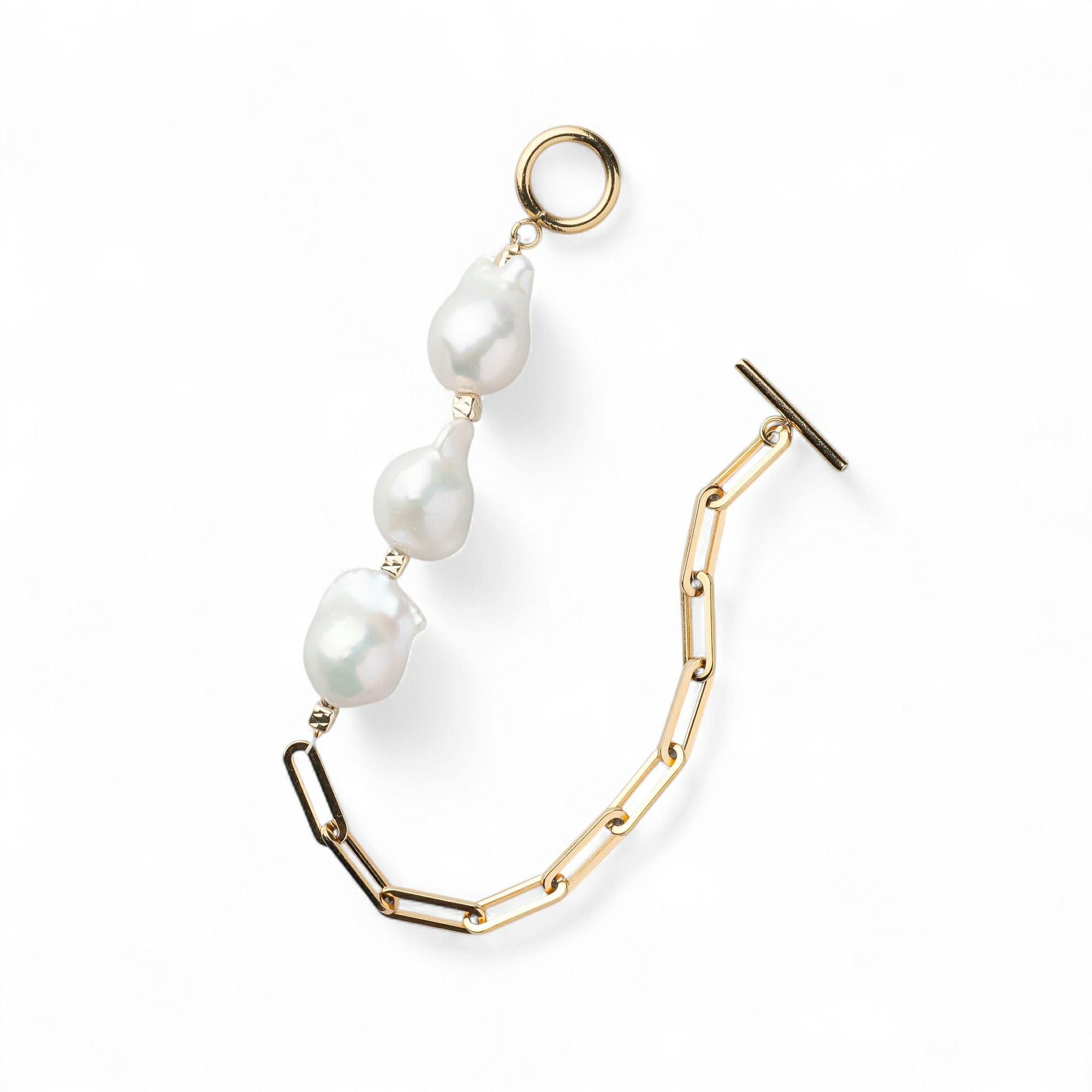 Unique+ 淡水真珠 ブレスレット　11-13mm SUS316L GP オイスターバロック