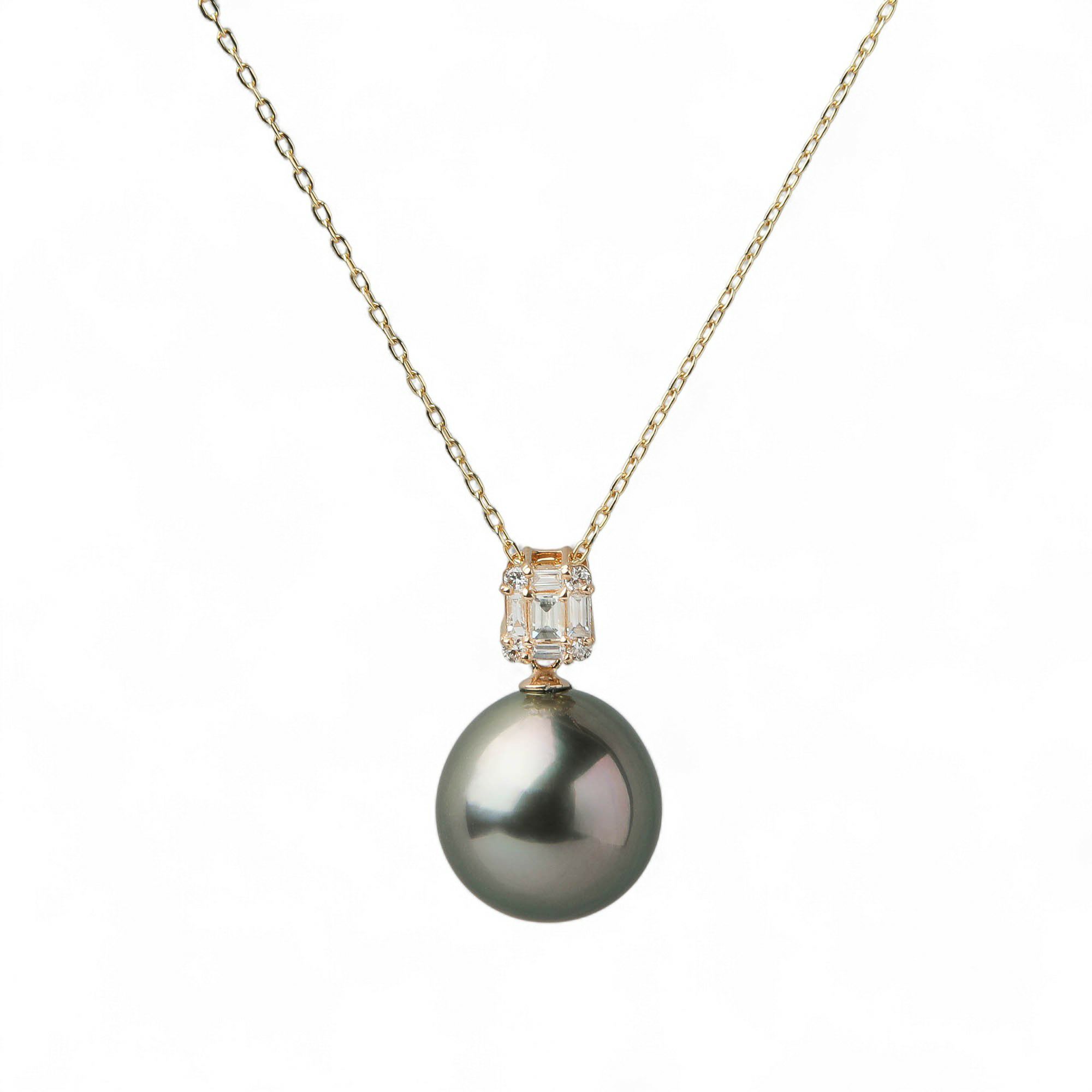 タヒチ黒蝶真珠 ペンダント　10mm K18YG