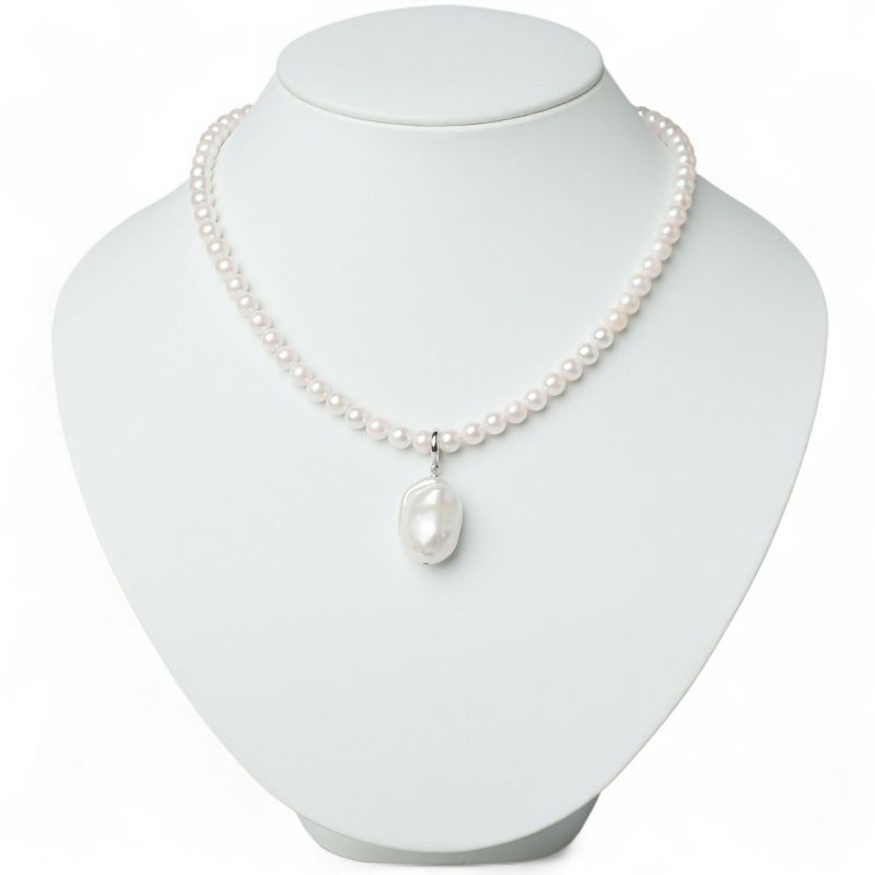 ペンダントトップ　15mmUP K18WG オイスターバロック