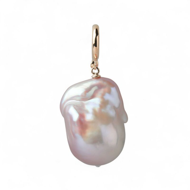 Unique+ 淡水真珠 クリッカー/ペンダントトップ　15mmUP K18YG オイスターバロック