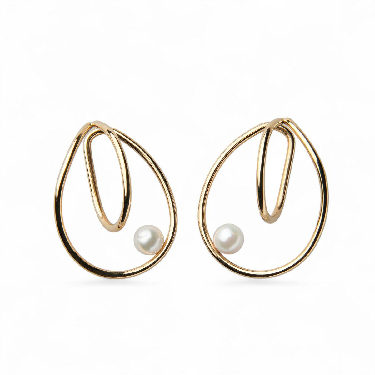 Supple あこや真珠 イヤーカフ(両耳)　7.0-7.5mm SUS316L GP