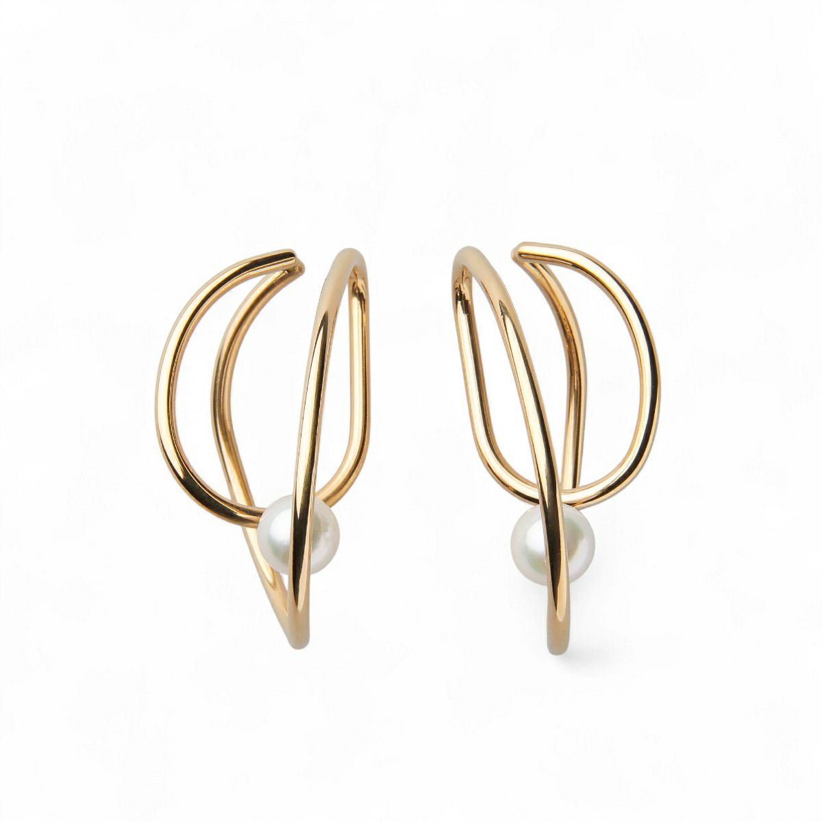 Supple あこや真珠 イヤーカフ(両耳)　7.0-7.5mm SUS316L GP