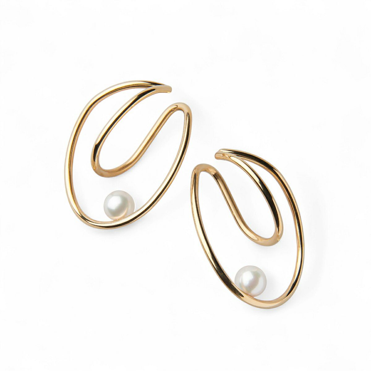 Supple あこや真珠 イヤーカフ(両耳)　7.0-7.5mm SUS316L GP