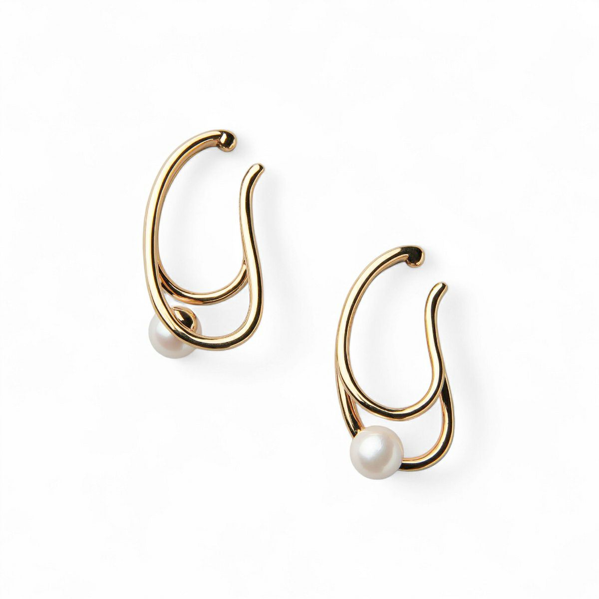 Supple あこや真珠 ウェアリング イヤーカフ(両耳)　7.5-8.0mm SV925 GP