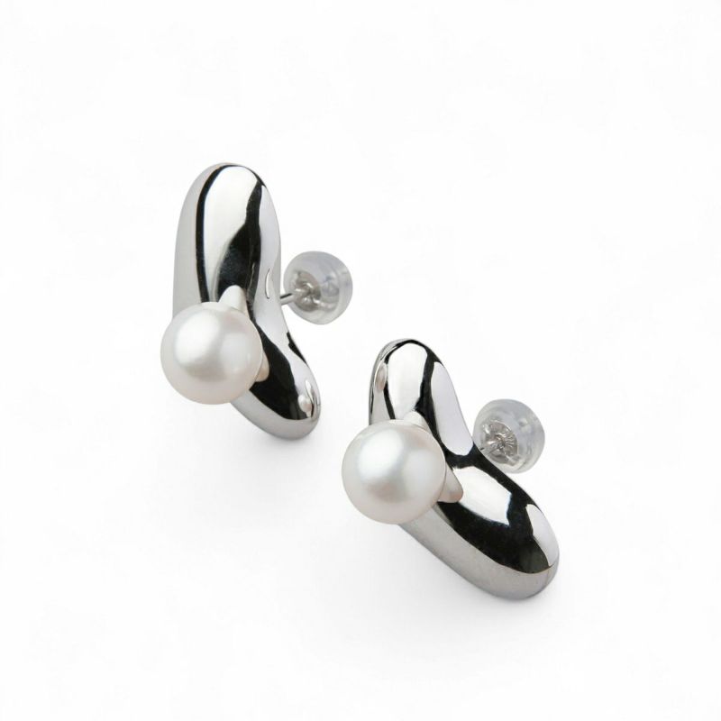 Supple あこや真珠 ハートピアス　7.0-7.5mm SV925