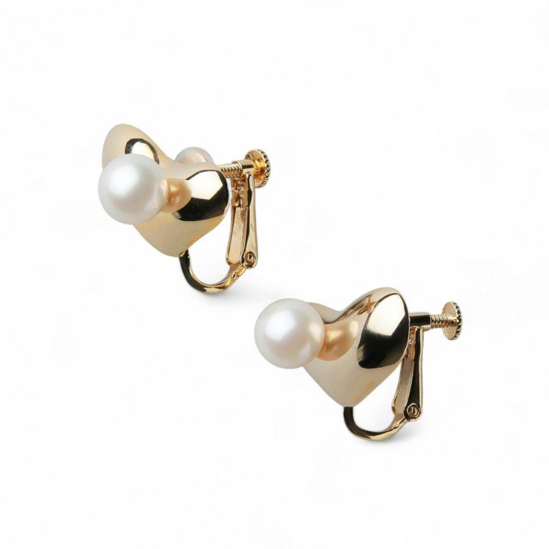 Supple あこや真珠 ハートイヤリング 7.0-7.5mm SV925 GP | あこや真珠