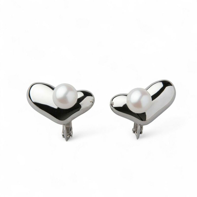Supple あこや真珠 ハートイヤリング　7.0-7.5mm SV925