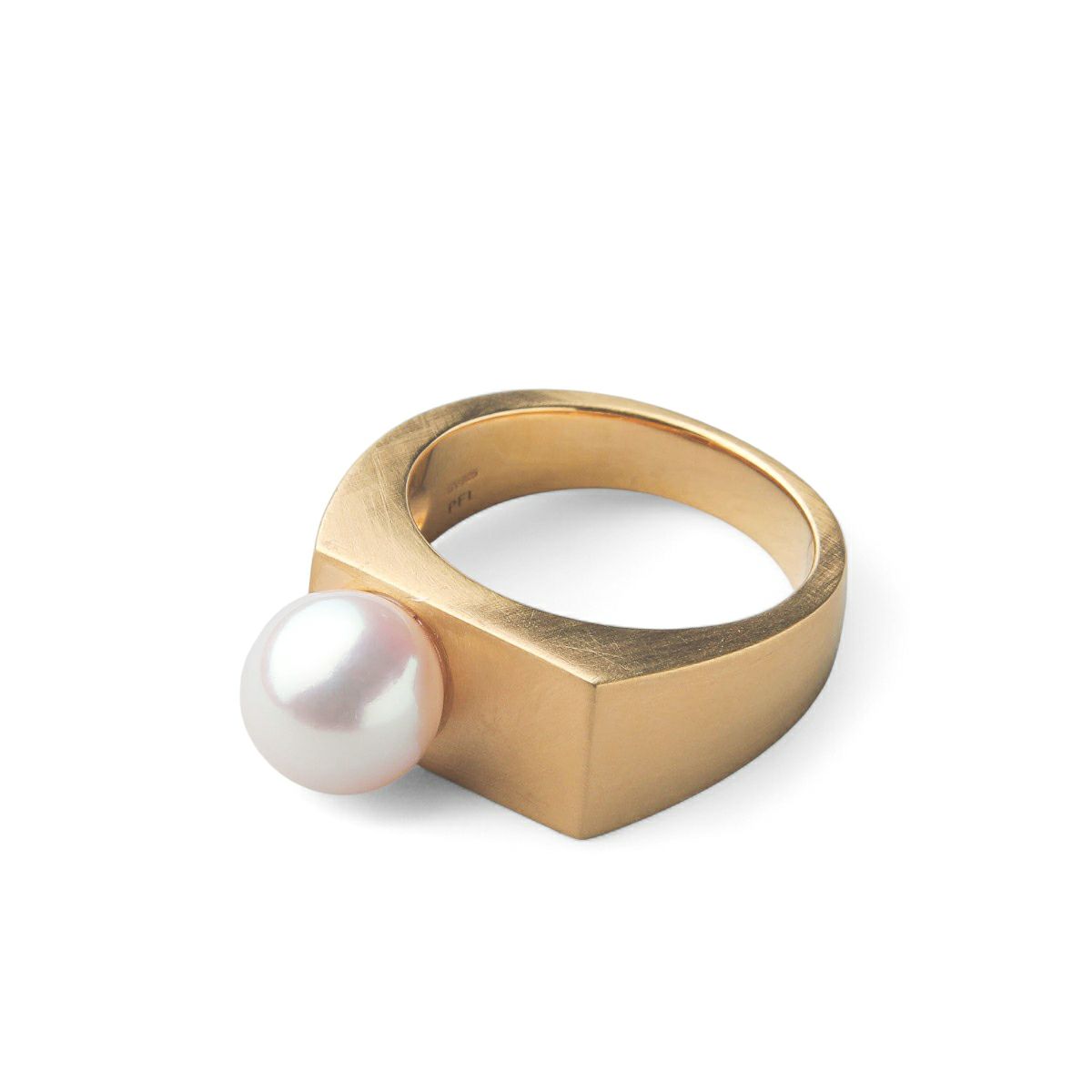 Supple あこや真珠 シグネットリング 8.5-9.0mm SV925 GP