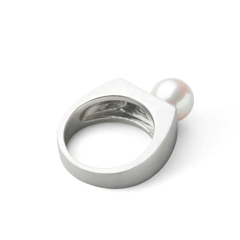 Supple あこや真珠 シグネットリング 8.5-9.0mm SV925