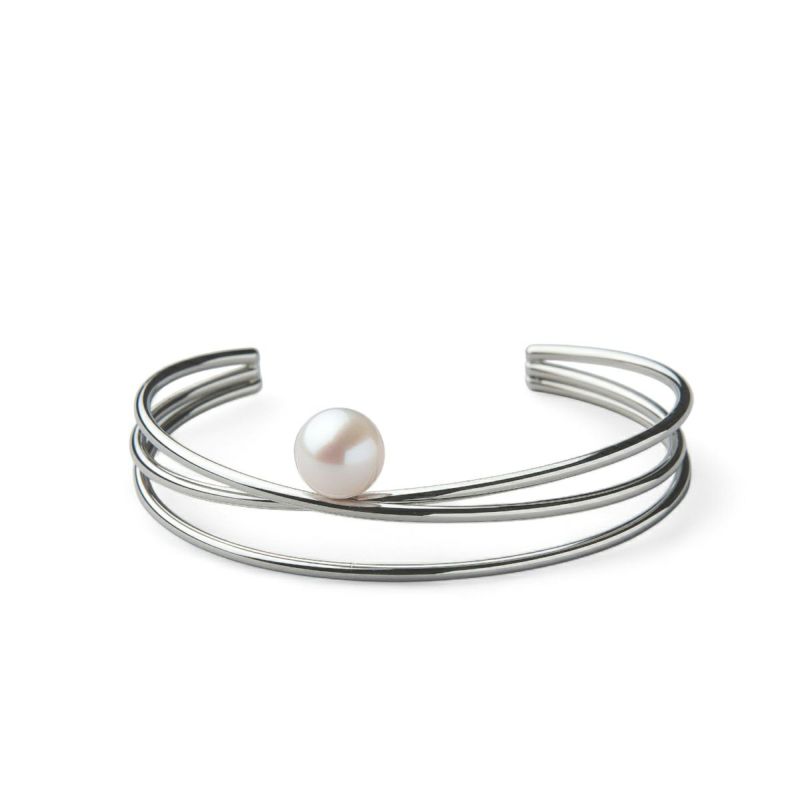 Supple あこや真珠 3連バングル　8.5-9.0mm SUS316L